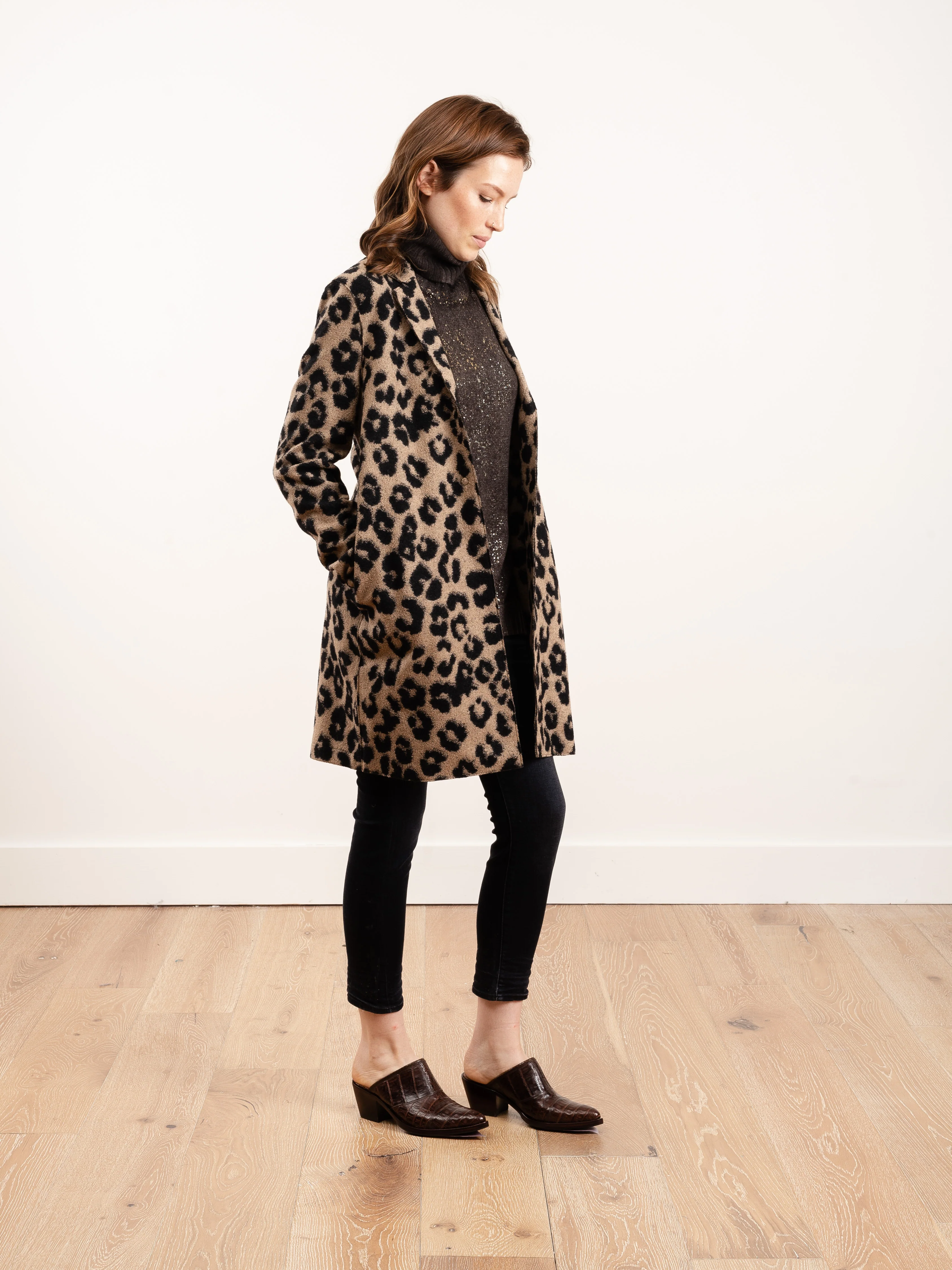 cocoon coat jacquard leopard - Image 3