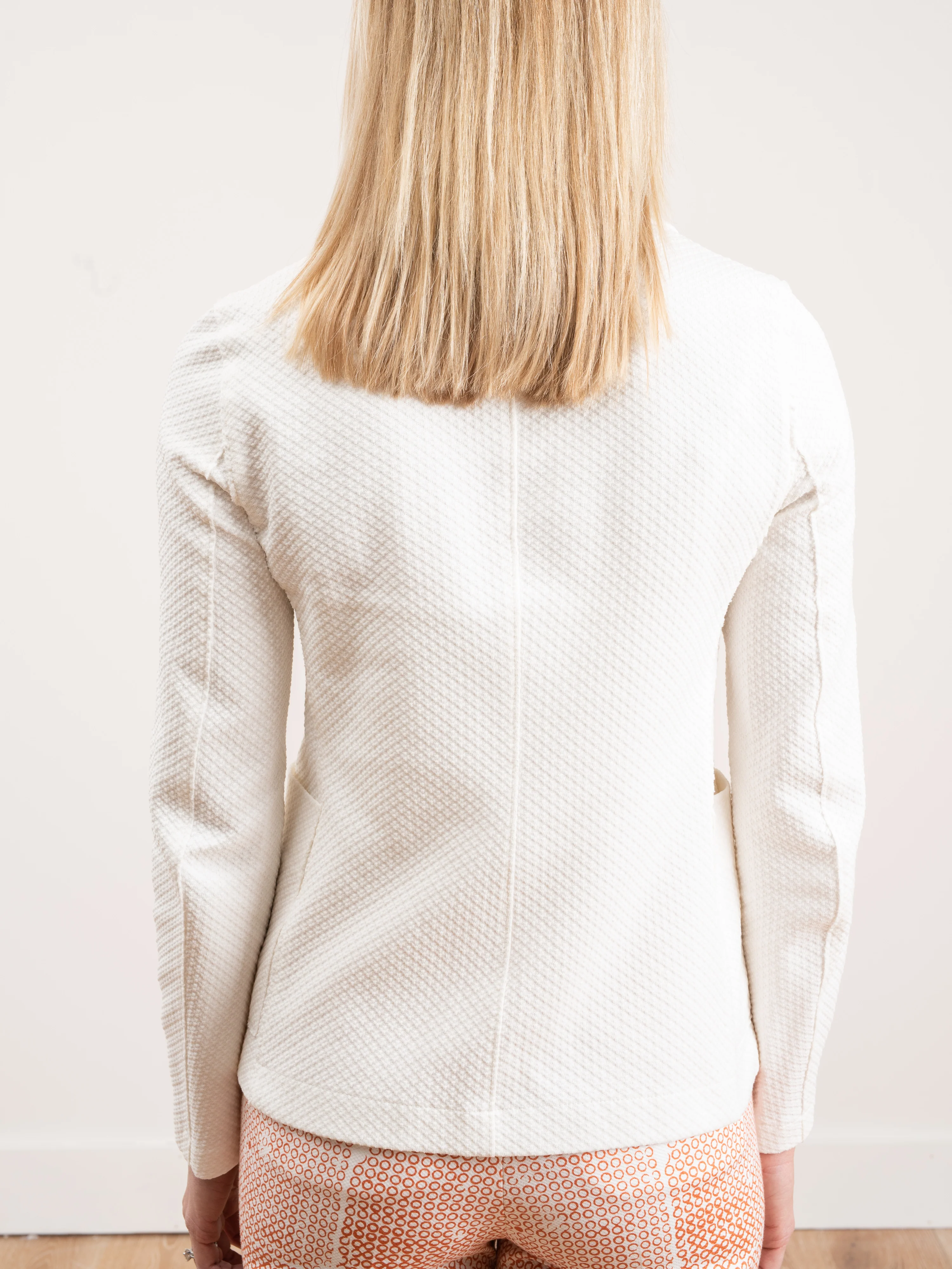 jacquard short boyfriend jacket - off white - Image 6