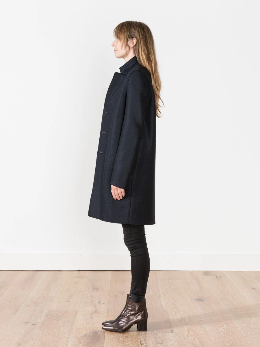 cocoon coat - dark blue - Image 2