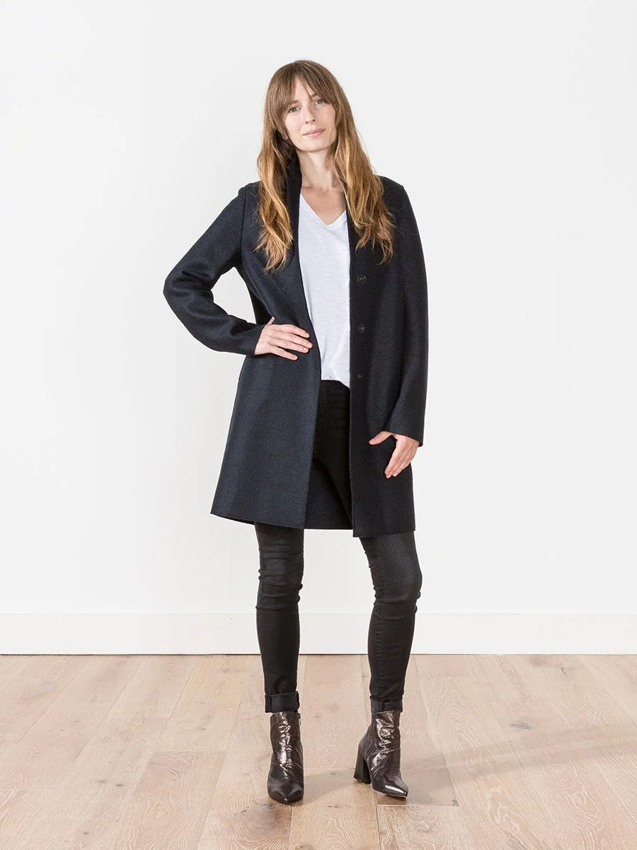 cocoon coat - dark blue - Image 6