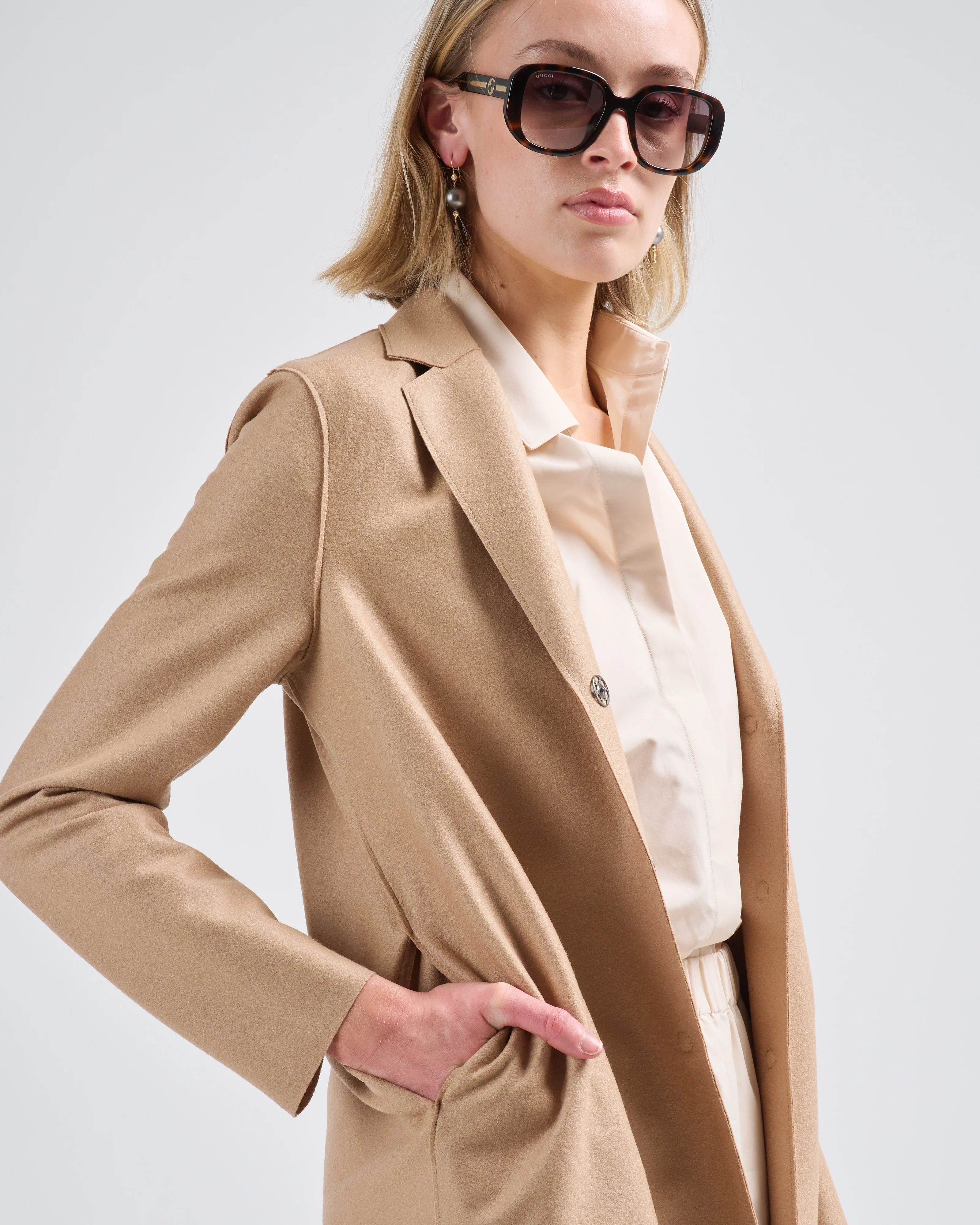 cocoon coat light pressed wool - Image 2