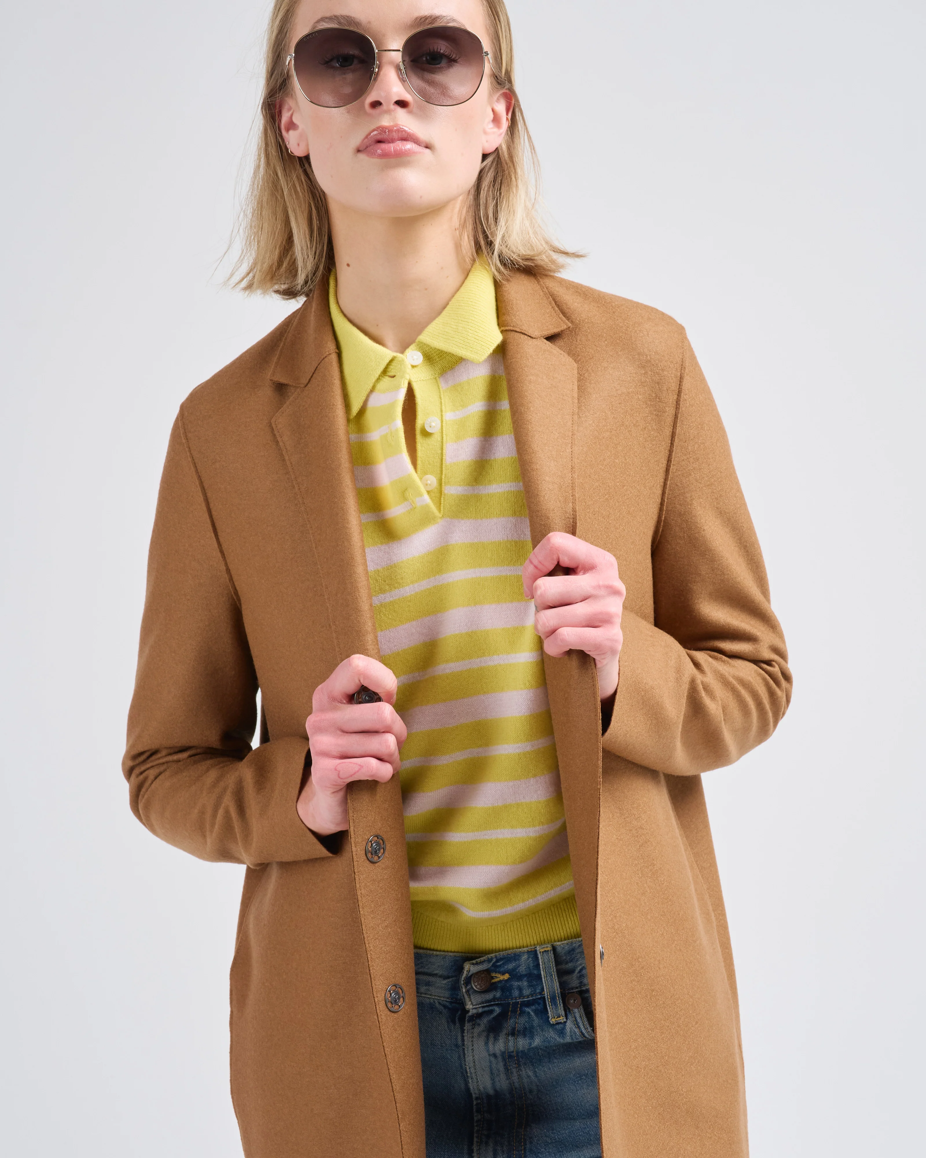 cocoon coat light pressed wool - Image 2