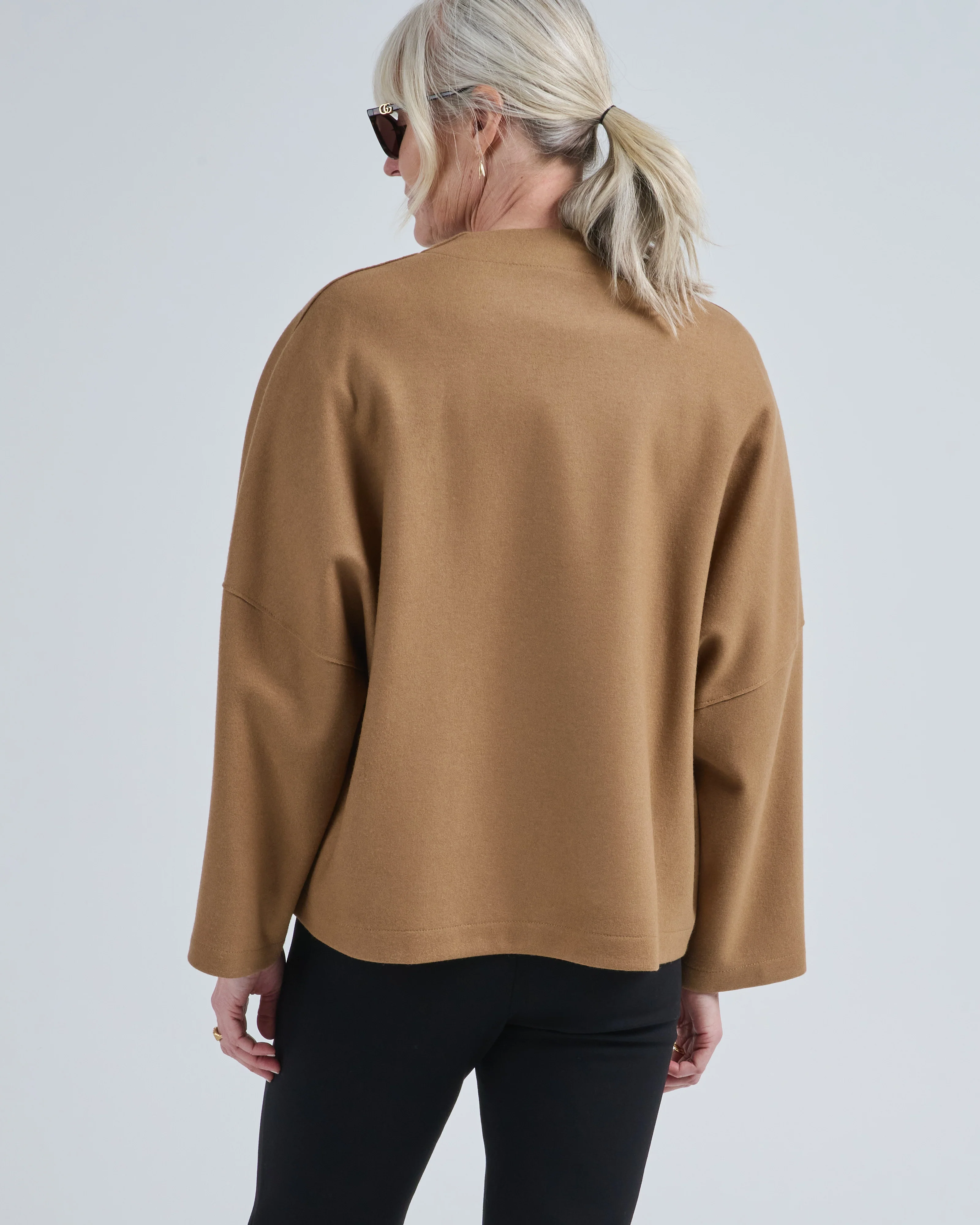 collarless cape cashmere blend - Image 4