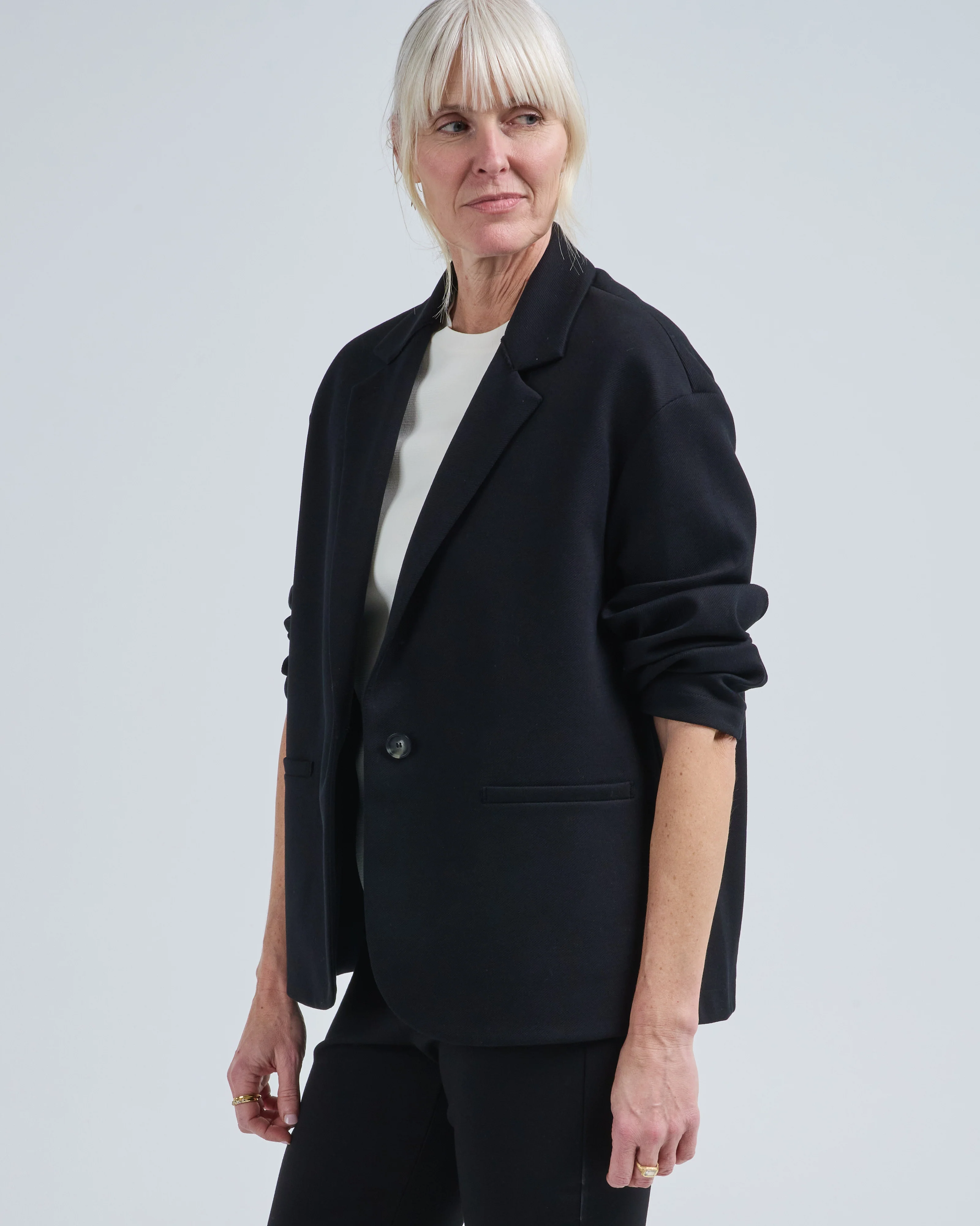 dropped shoulder blazer diagonal crafted with loro piana fabric - Image 2