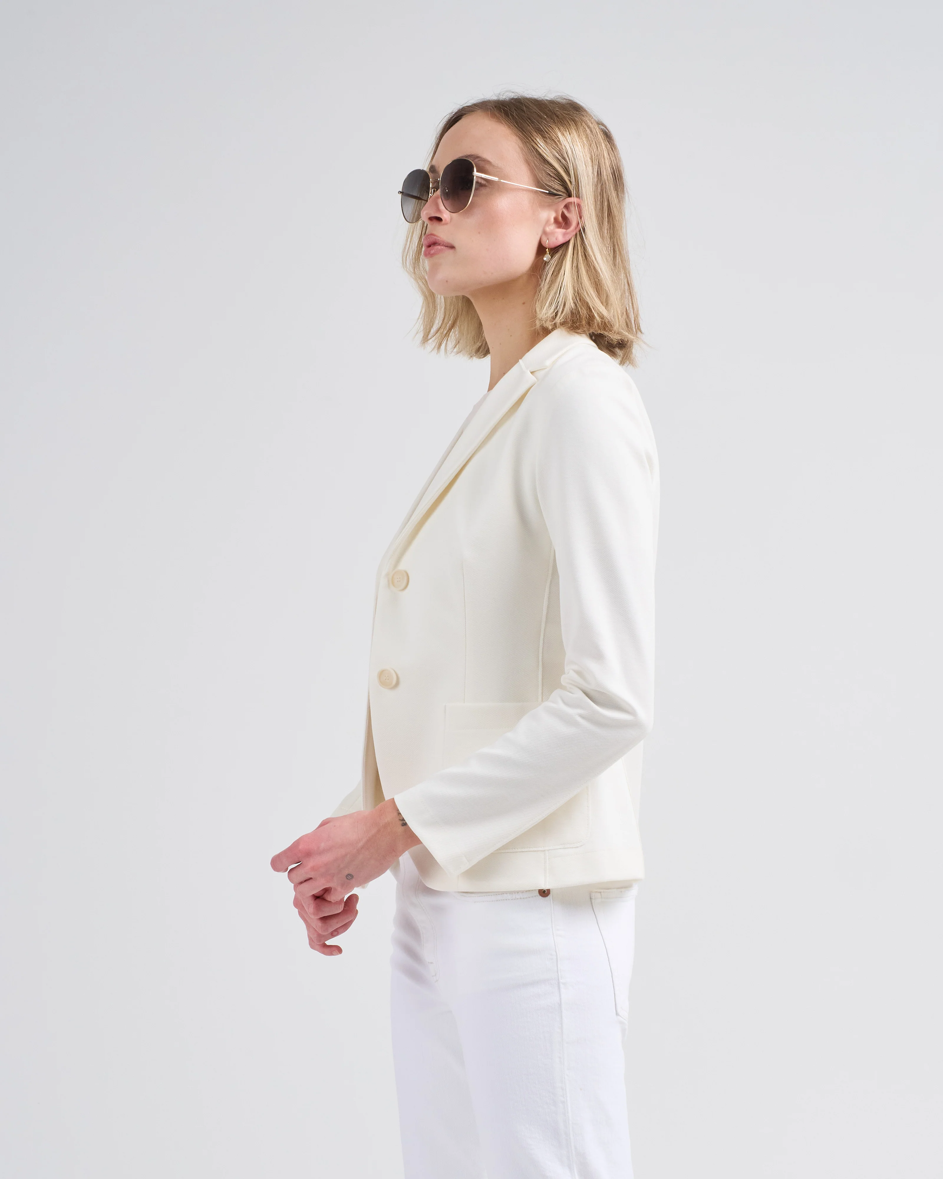 fitted blazer diagonal with loro piana fabric - Image 3