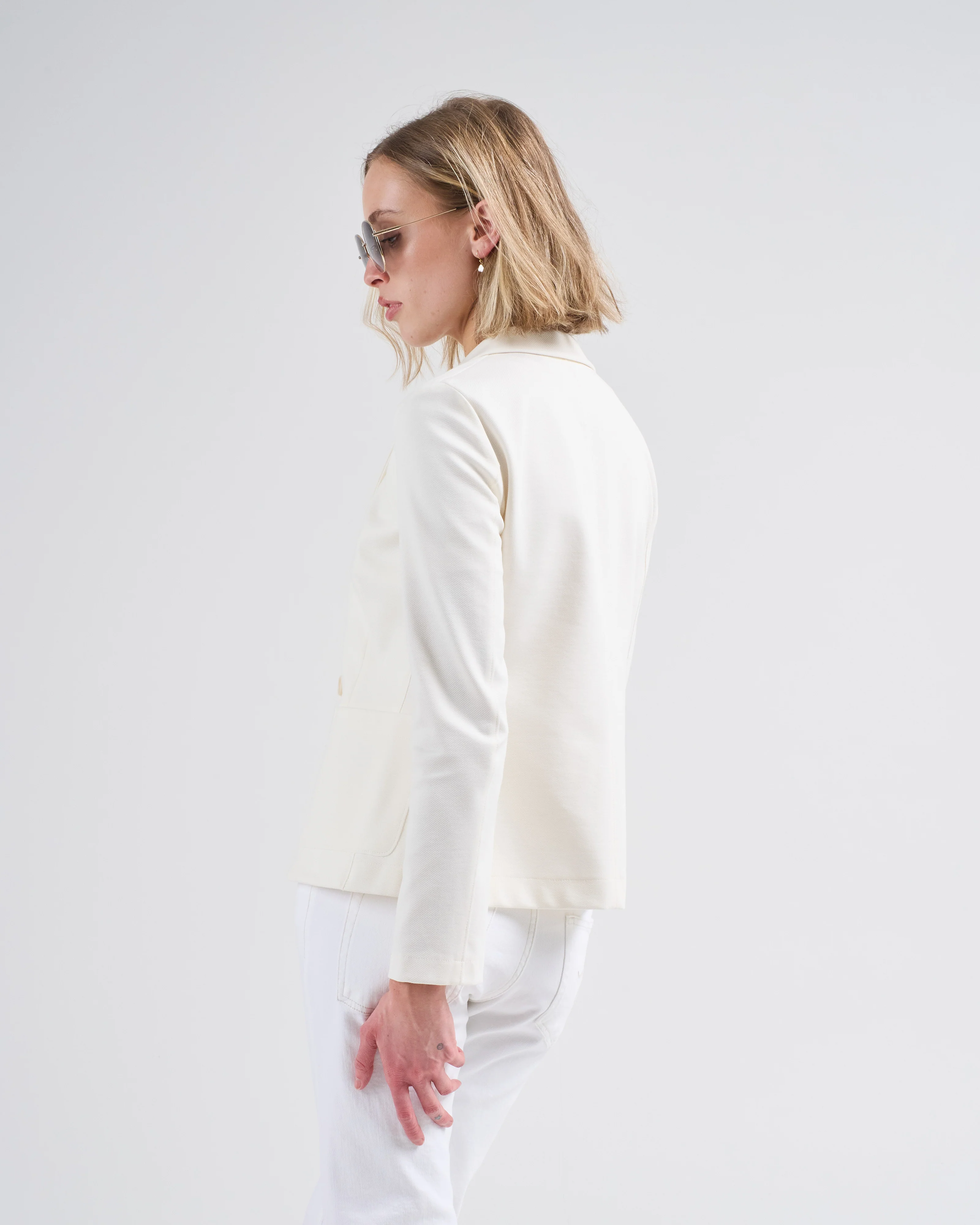 fitted blazer diagonal with loro piana fabric - Image 4