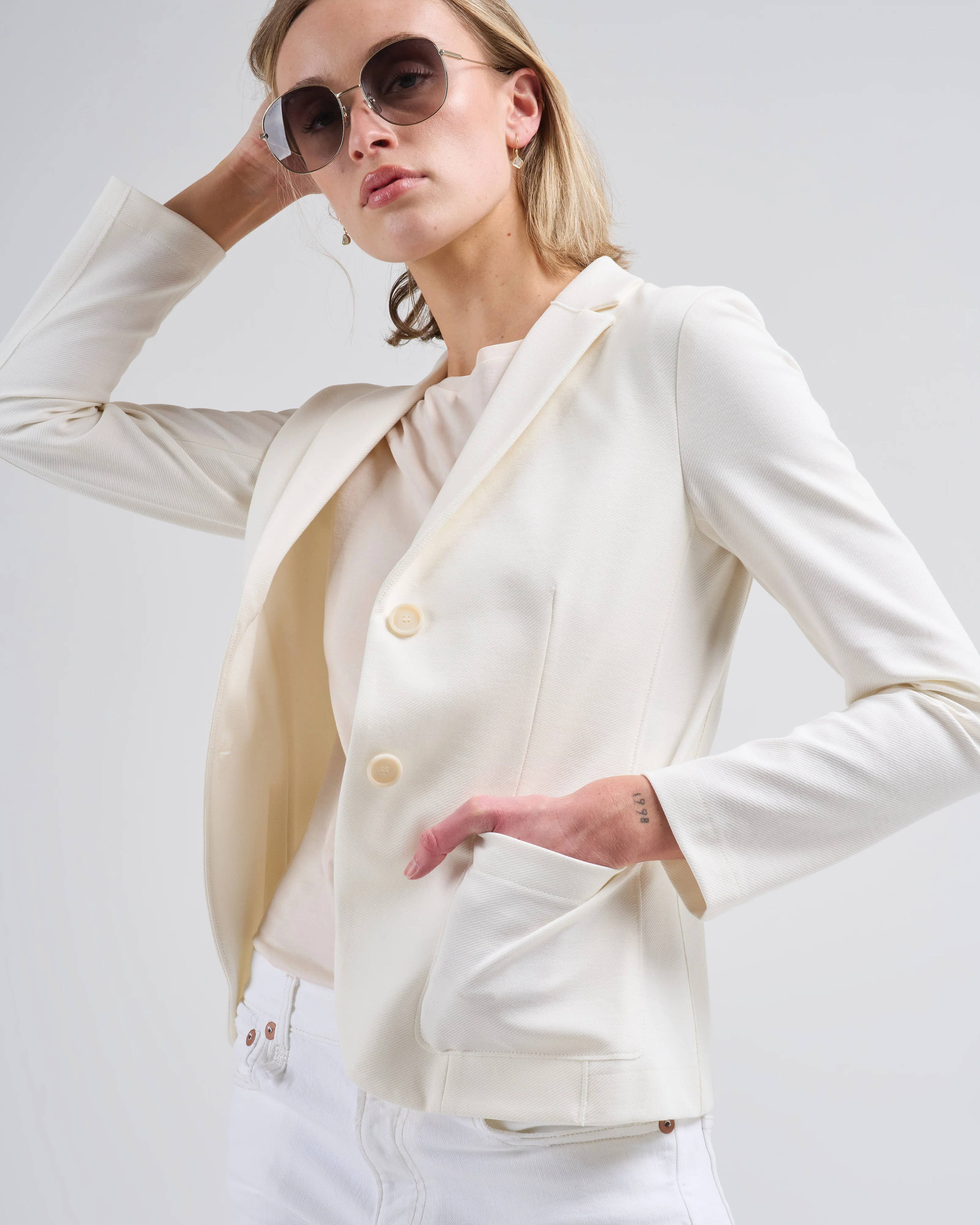 fitted blazer diagonal with loro piana fabric - Image 5