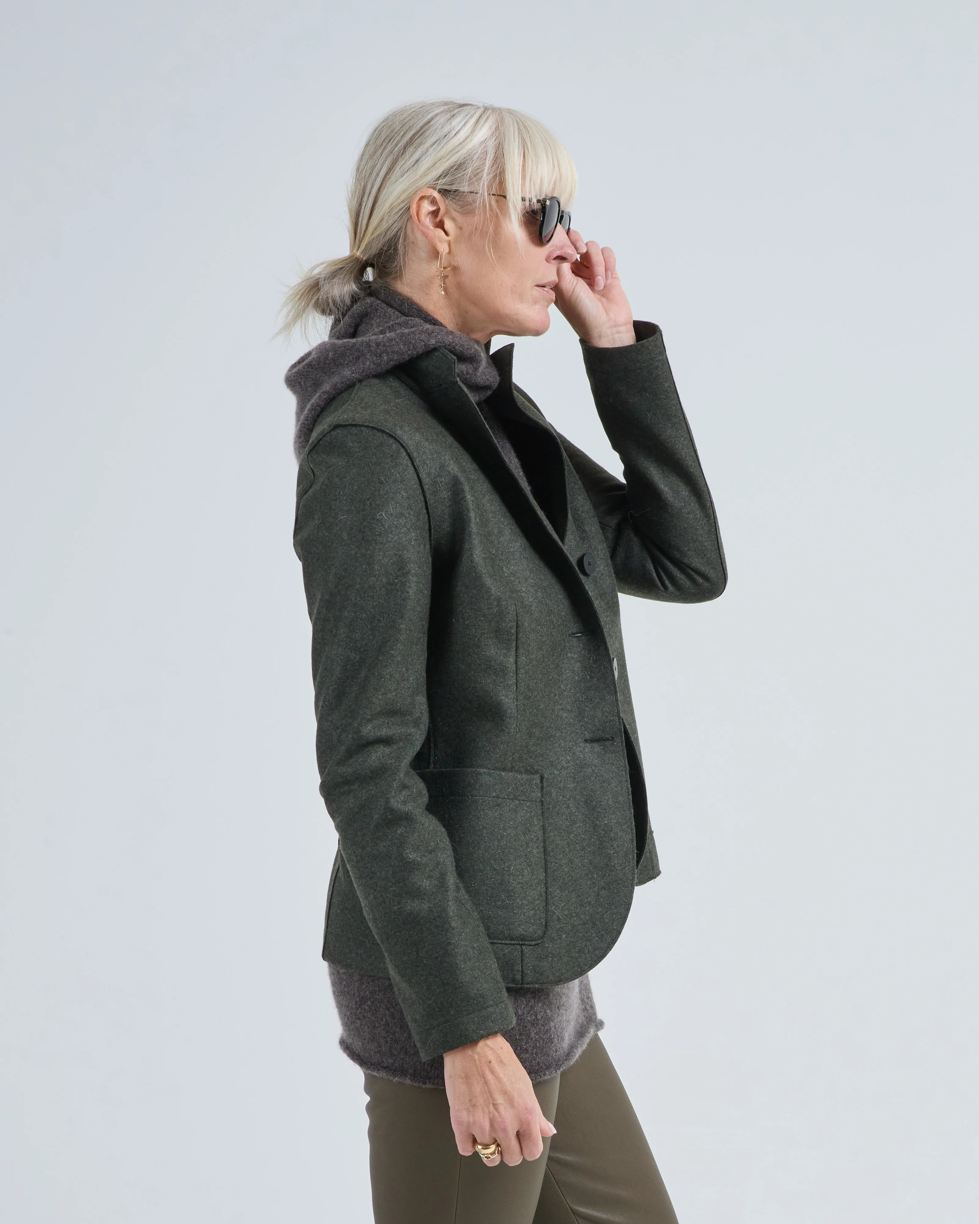 fitted blazer flannel cashmere - Image 3