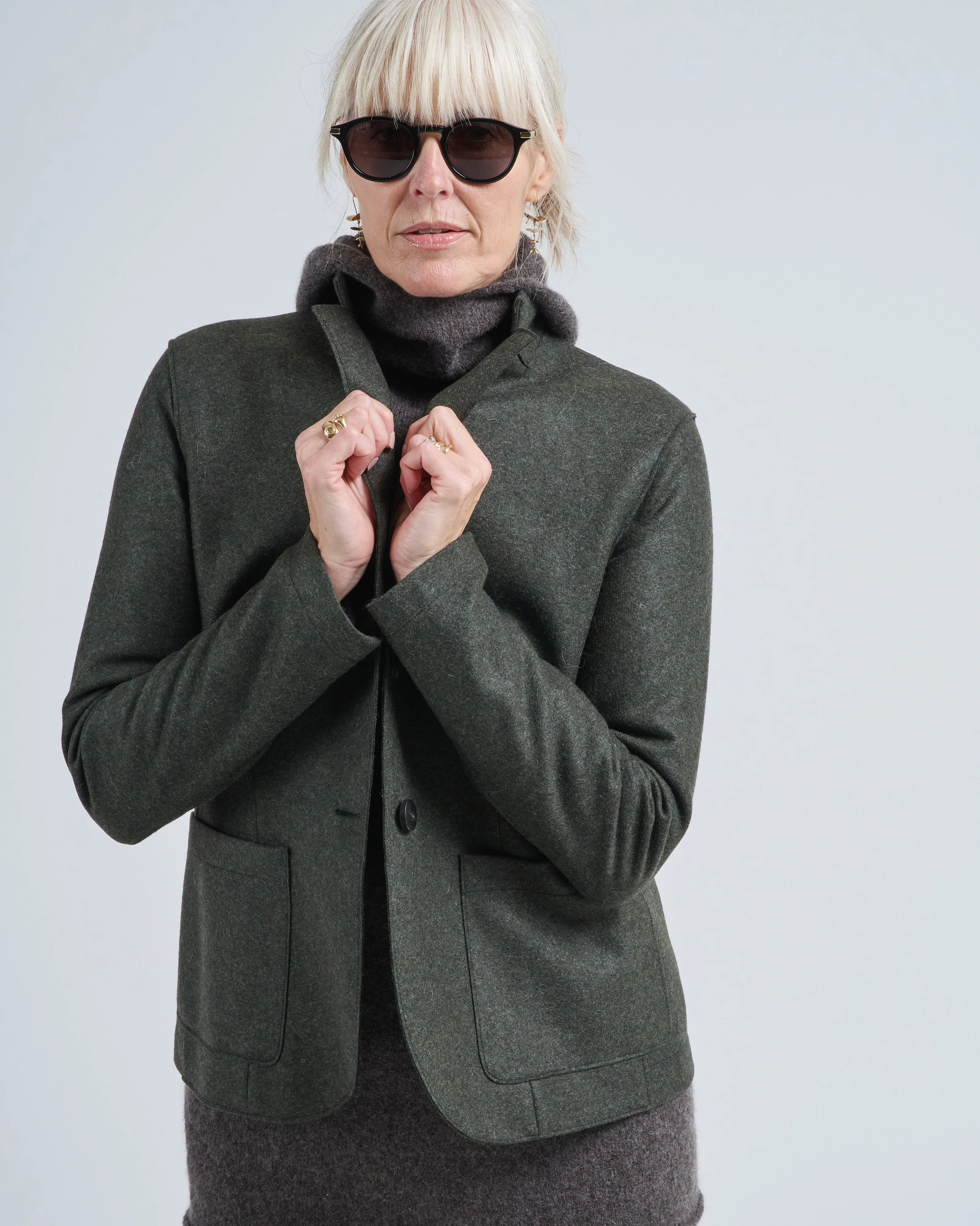 fitted blazer flannel cashmere - Image 5