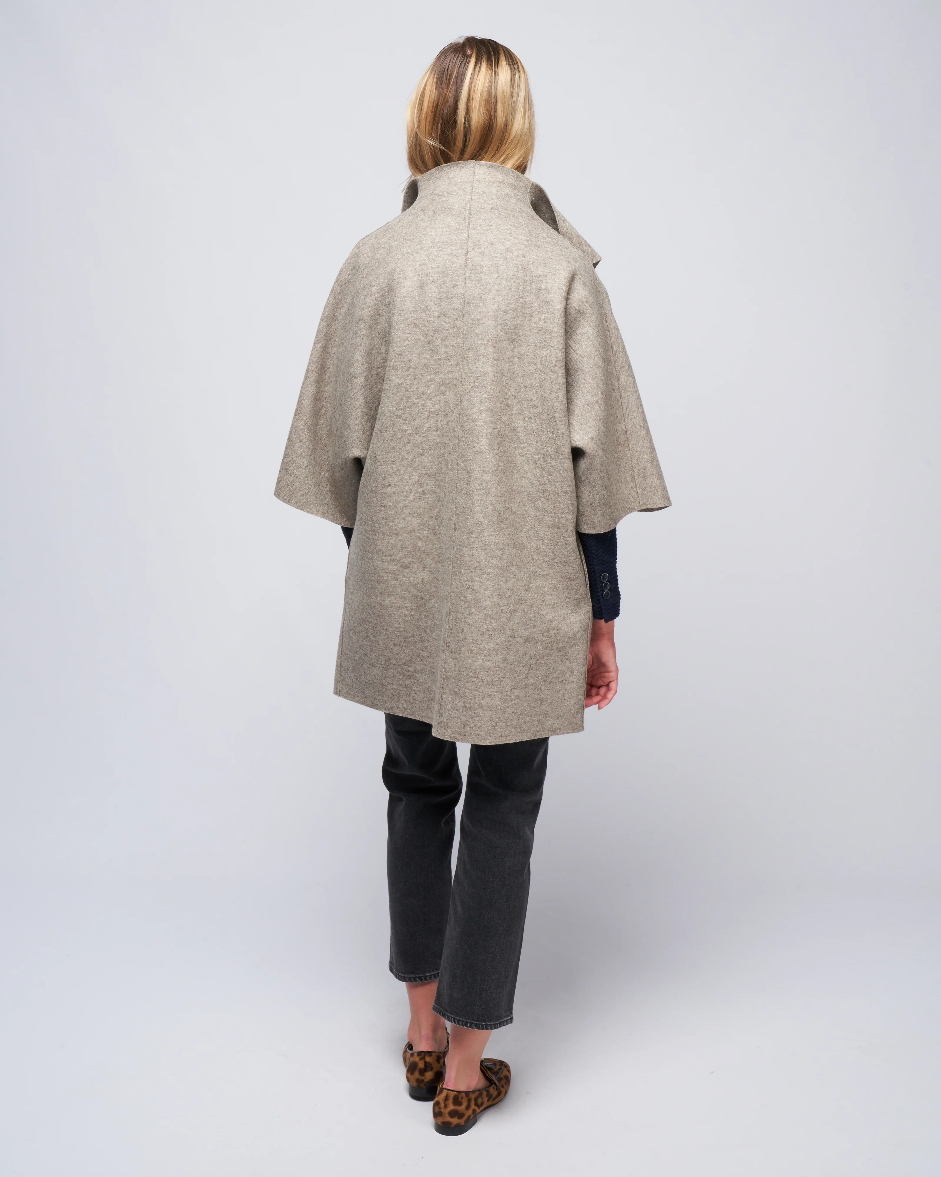 mantle pressed wool kimono - natural taupe - Image 4