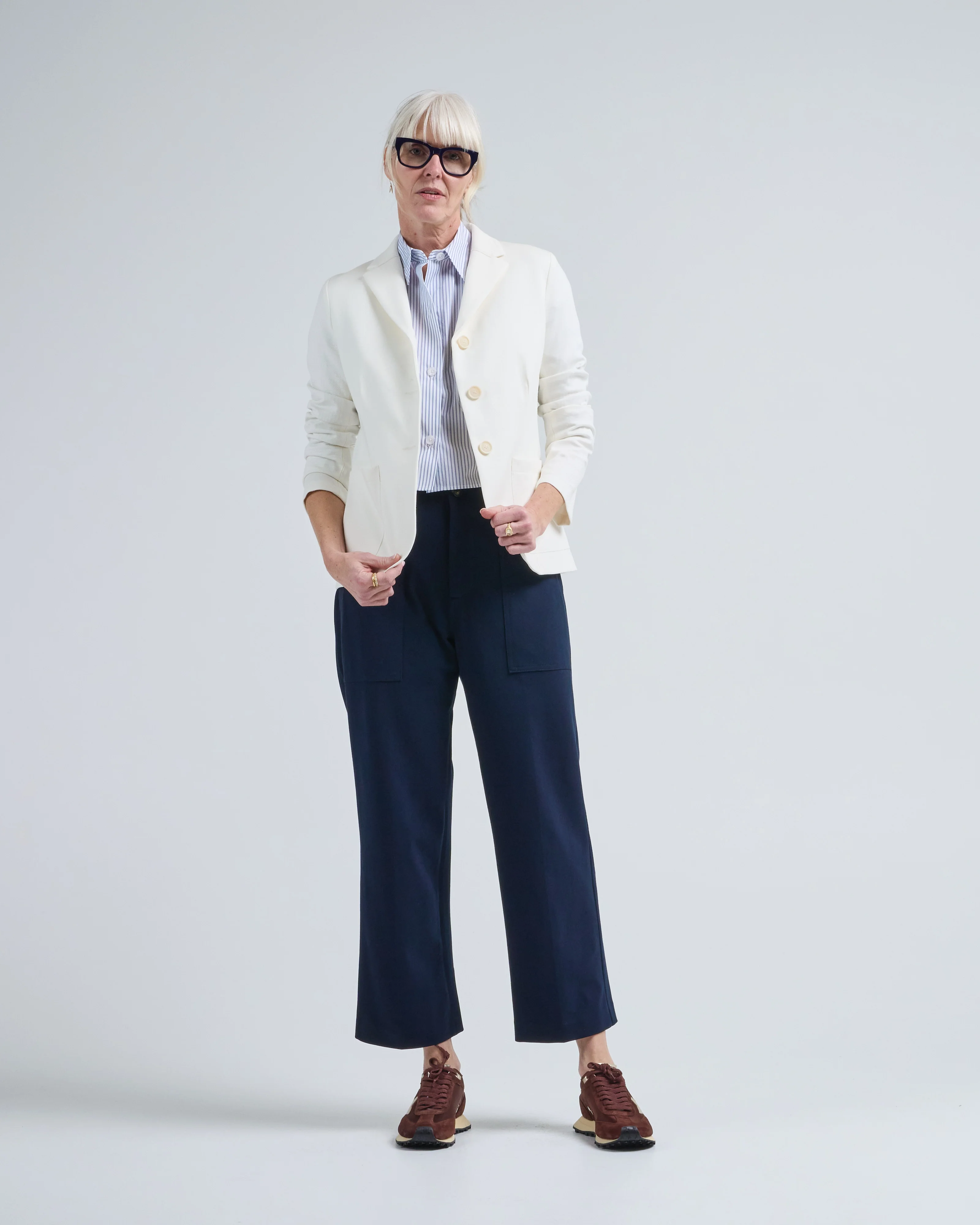 s.b. fitted blazer diagonal crafted with loro piana fabric - Image 2