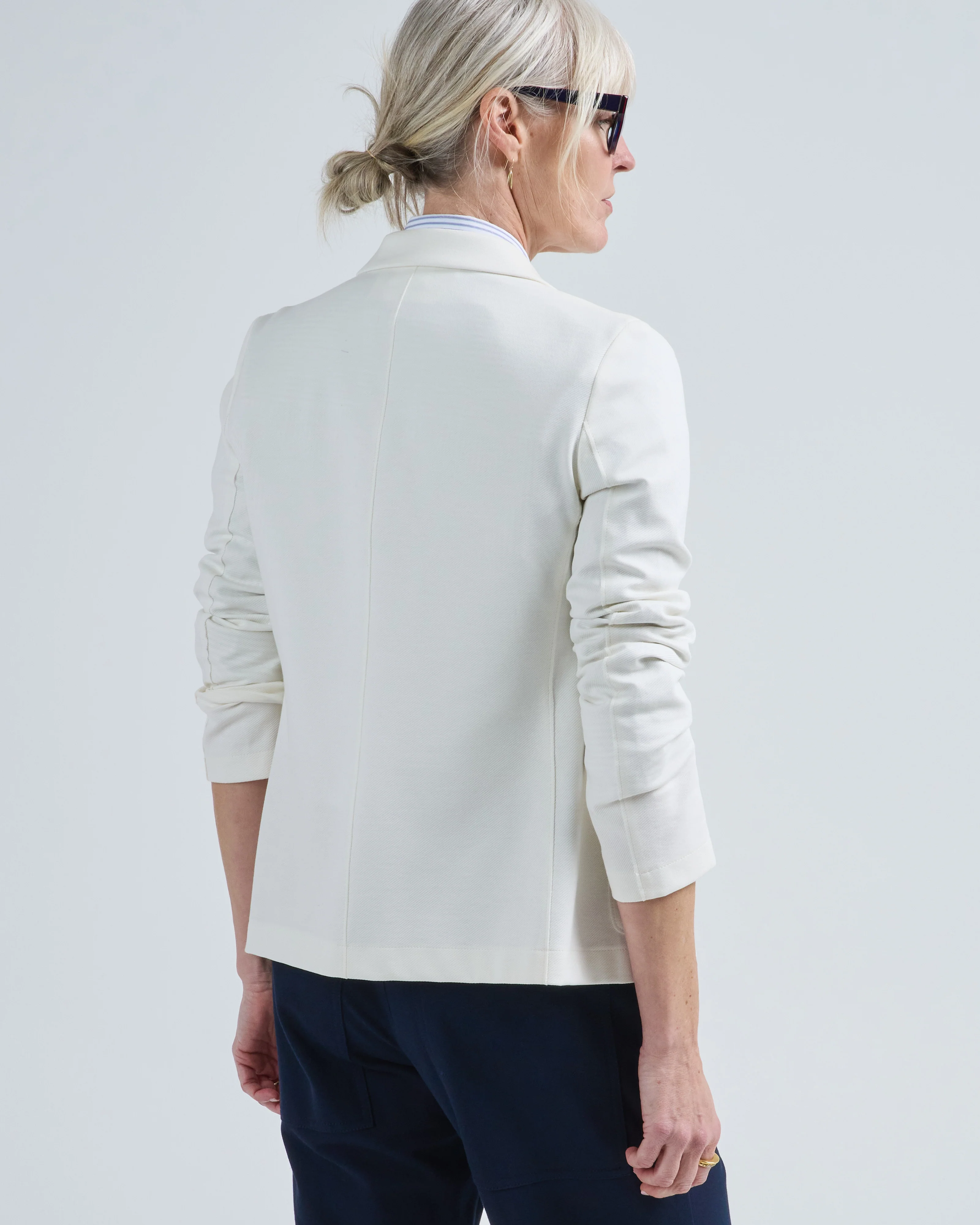 s.b. fitted blazer diagonal crafted with loro piana fabric - Image 4