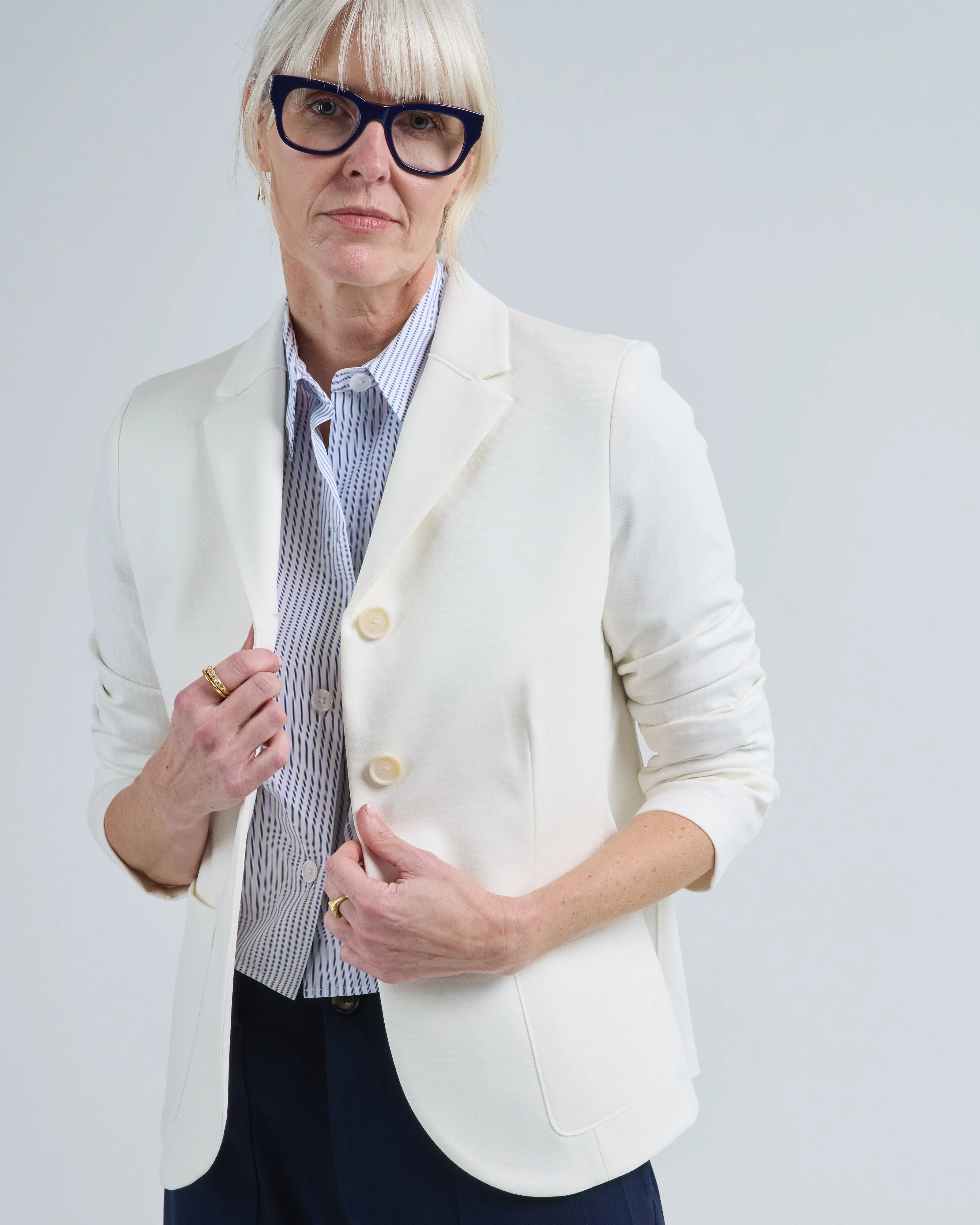 s.b. fitted blazer diagonal crafted with loro piana fabric - Image 5