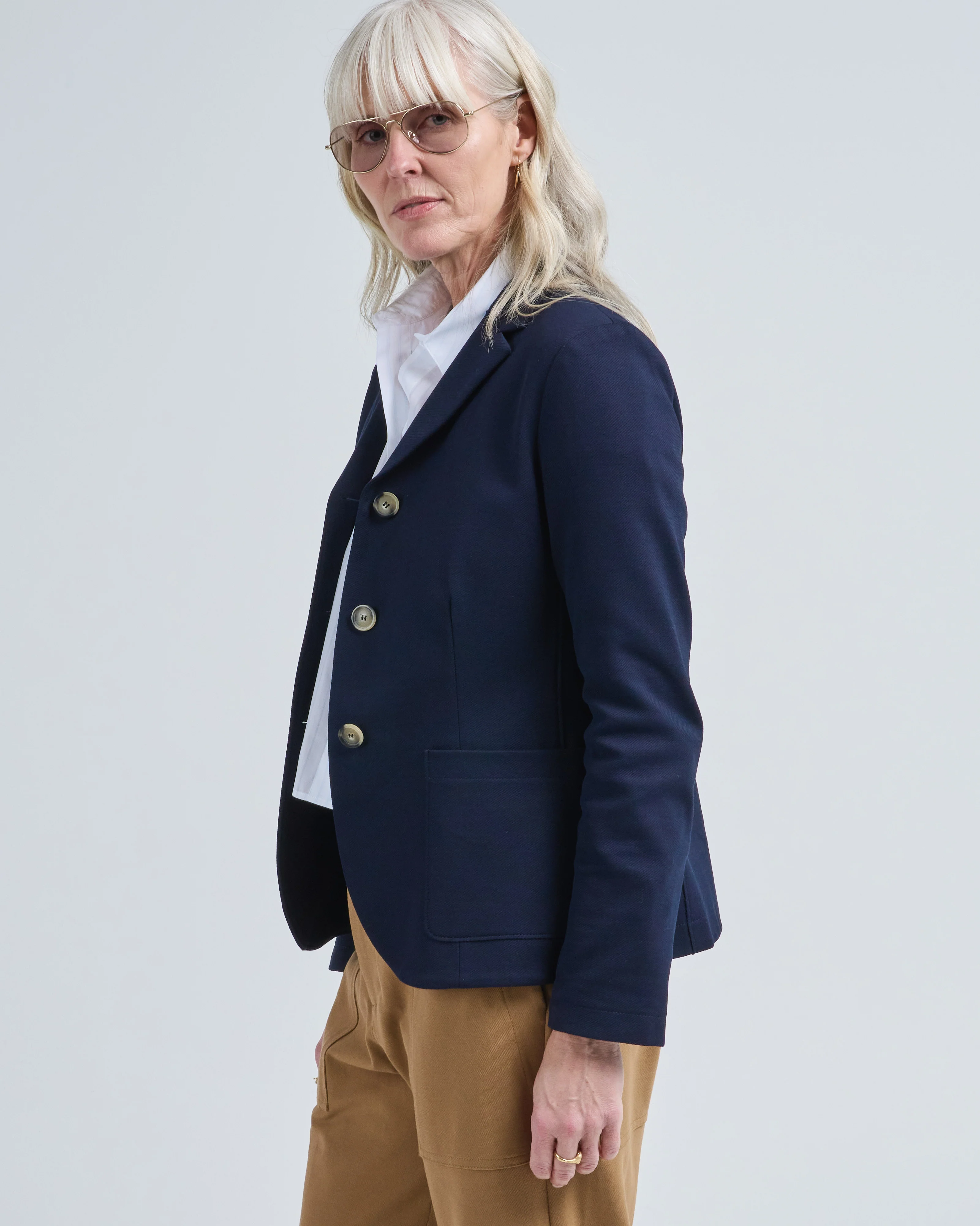 s.b. fitted blazer diagonal crafted with loro piana fabric - Image 3