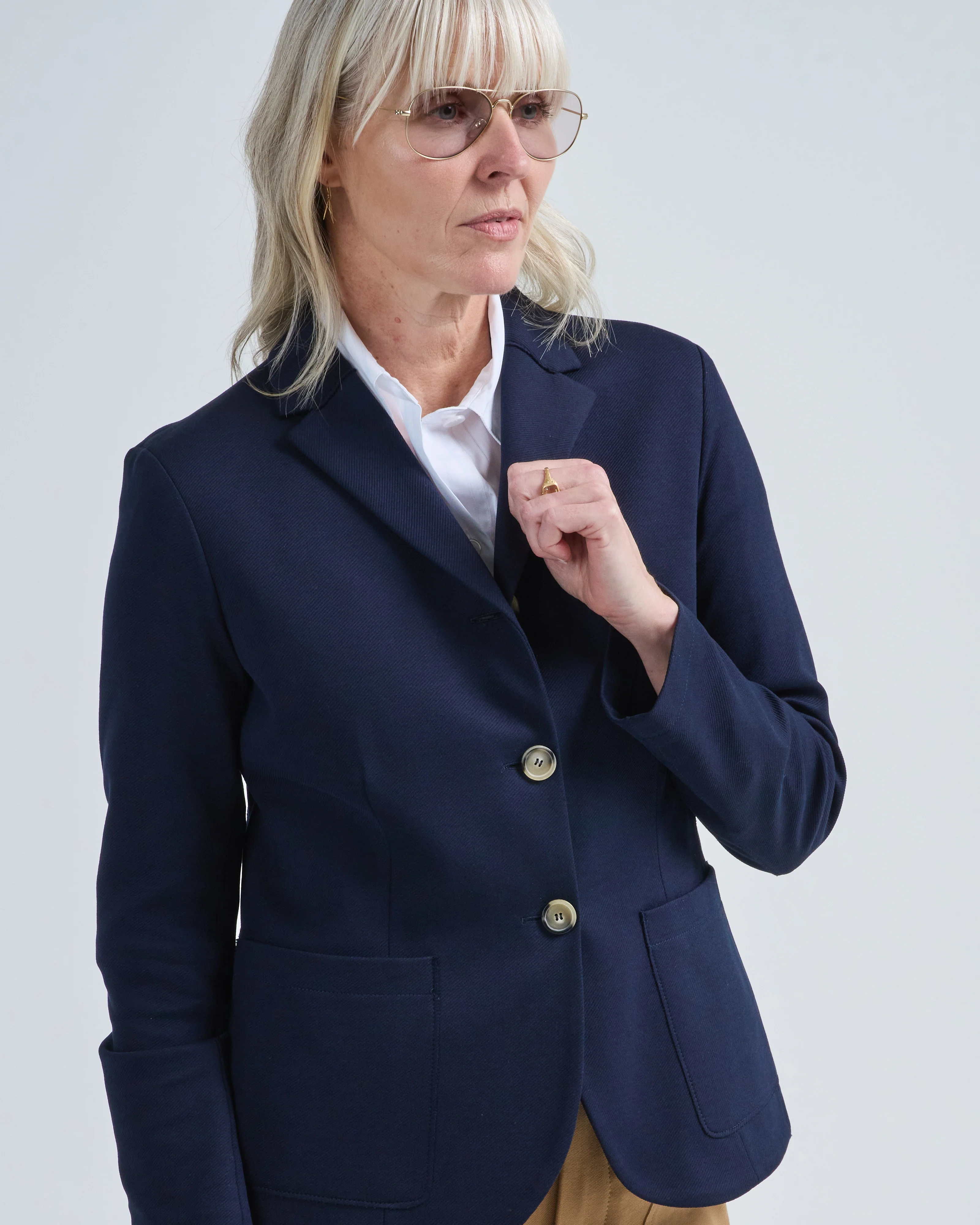 s.b. fitted blazer diagonal crafted with loro piana fabric - Image 5