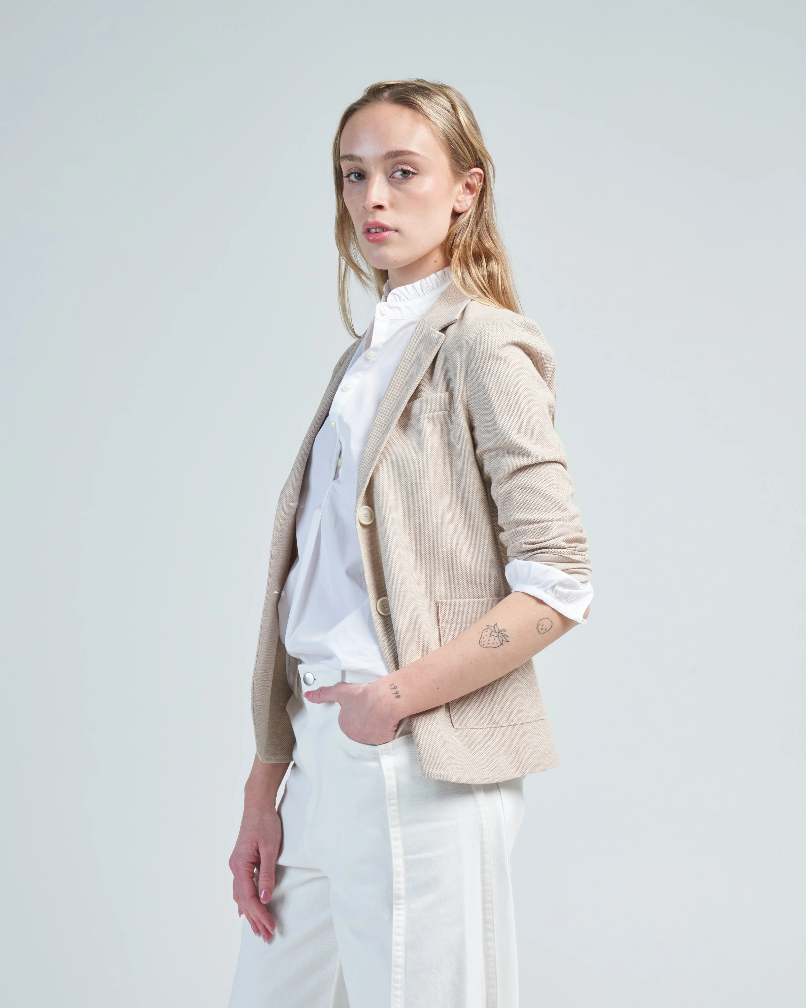 stand up collar blazer - Image 3