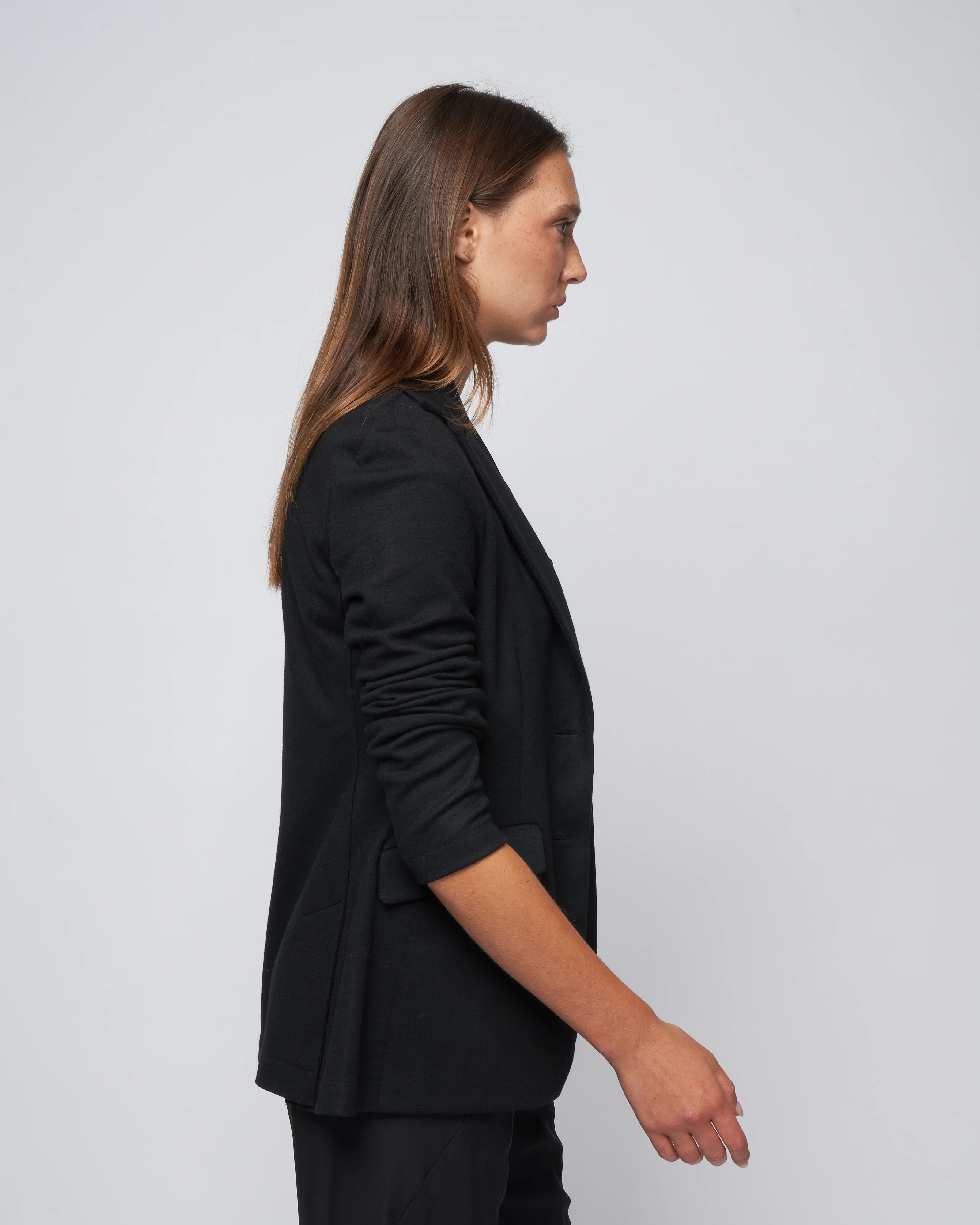 superfine merino hacking jacket - black - Image 3