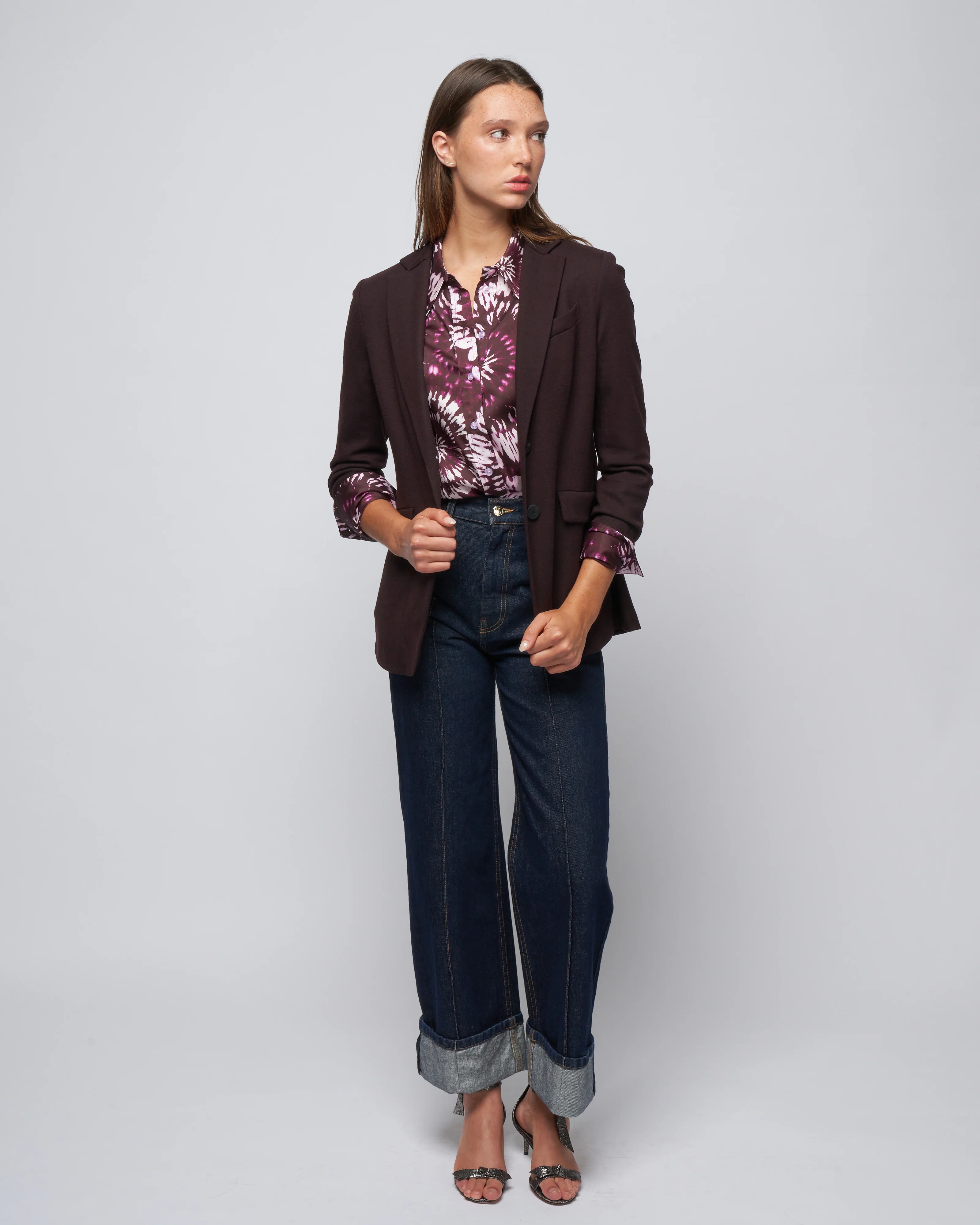 superfine merino hacking jacket - bordeaux - Image 2