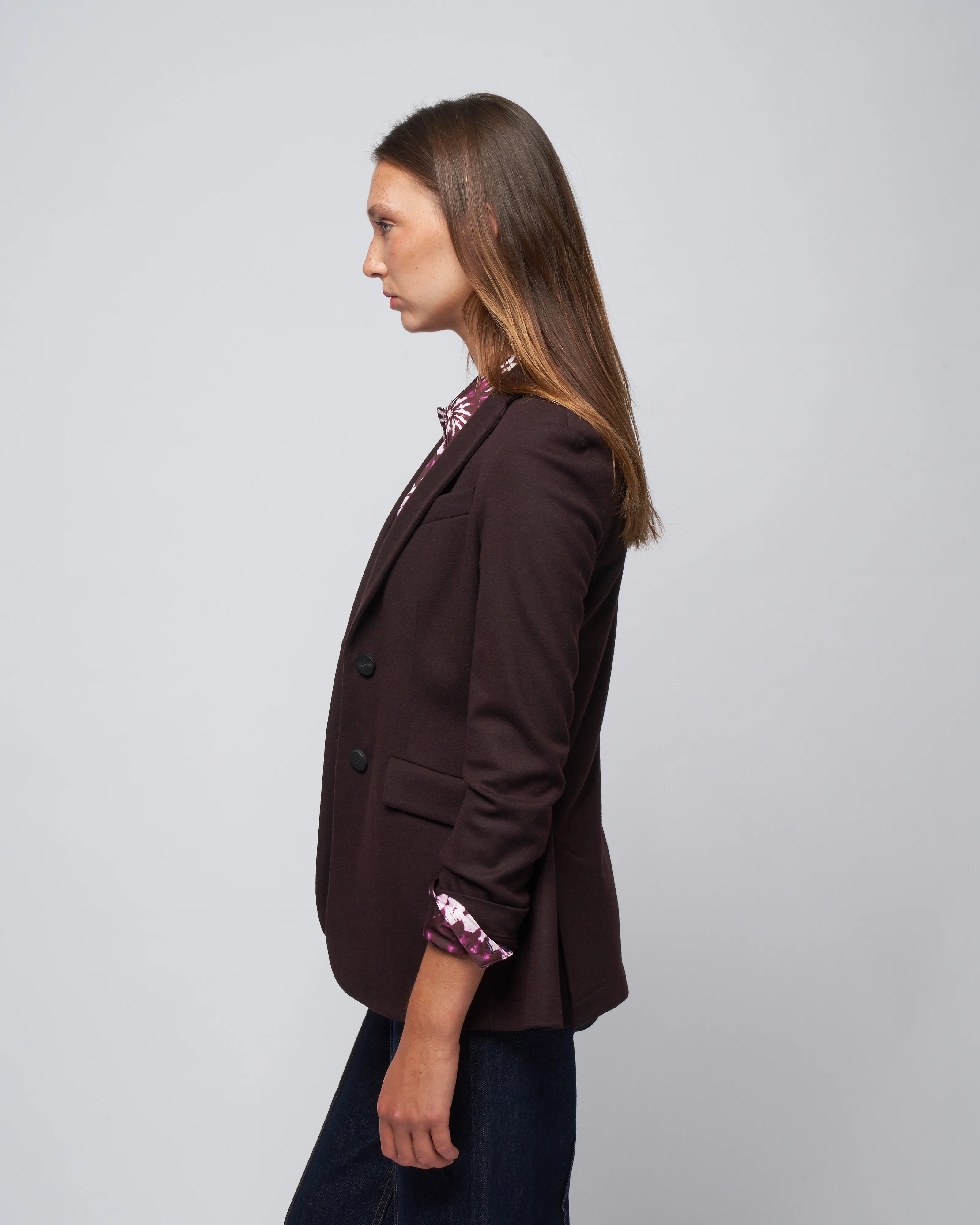 superfine merino hacking jacket - bordeaux - Image 3