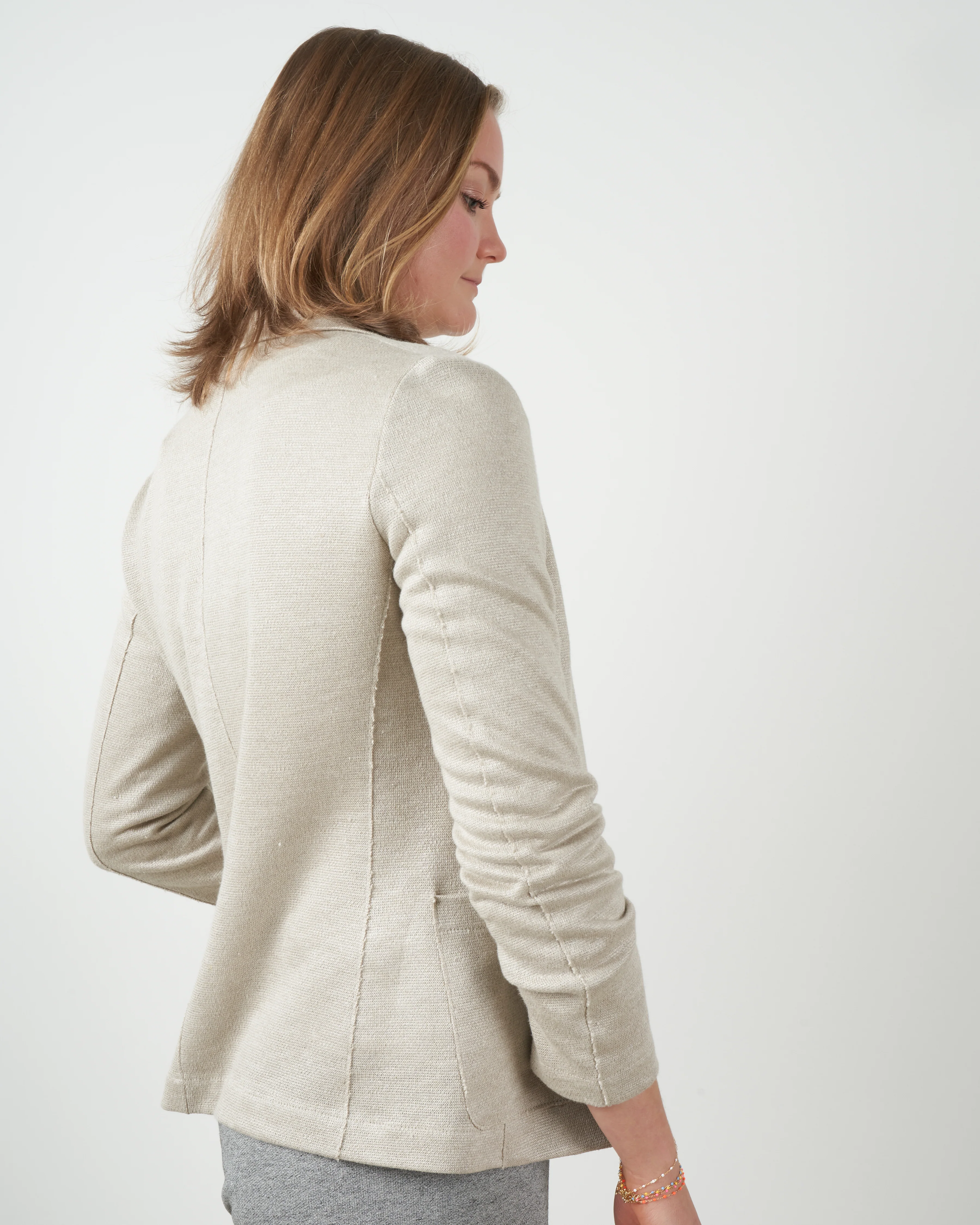 tailored linen blazer - rope - Image 3