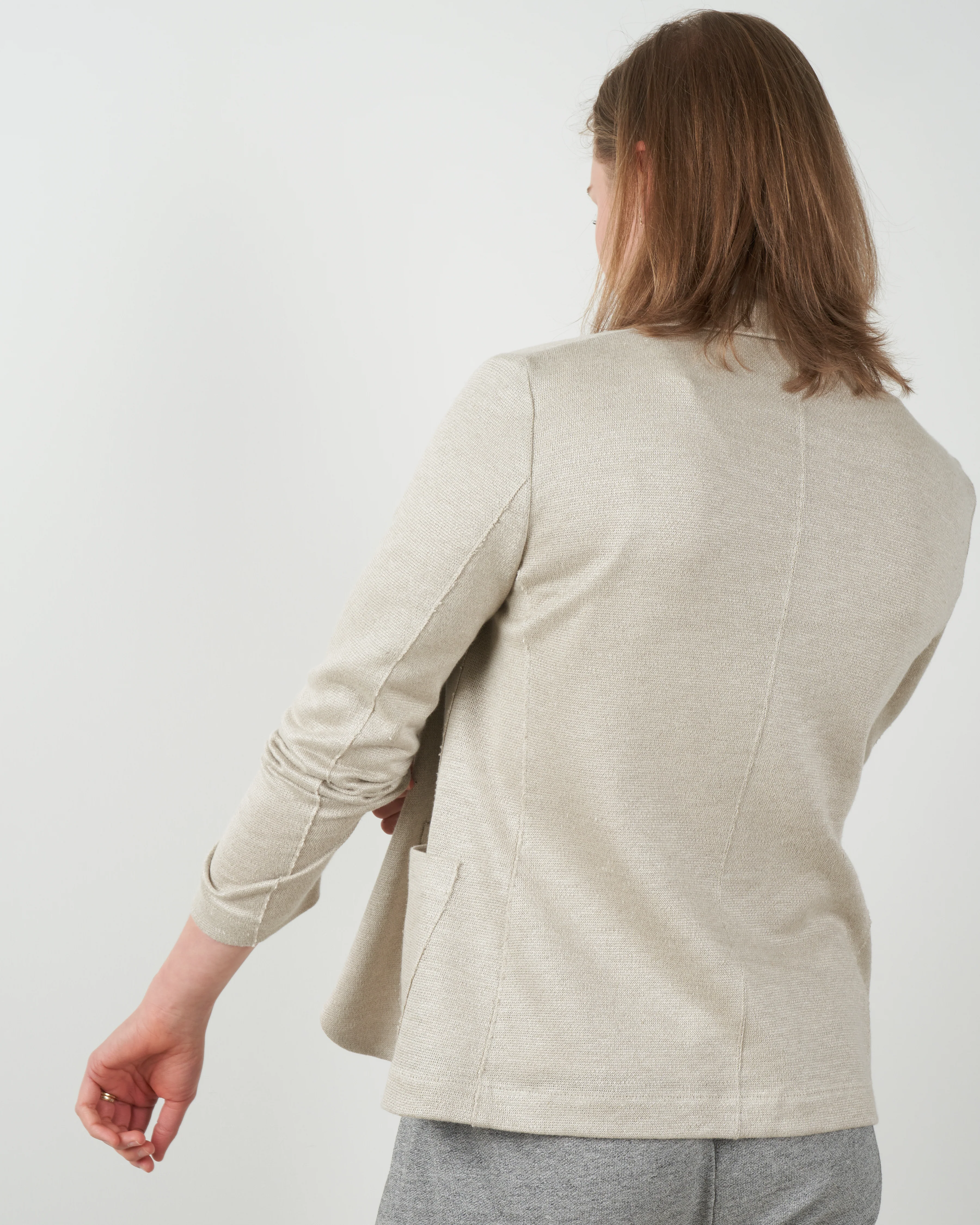tailored linen blazer - rope - Image 4