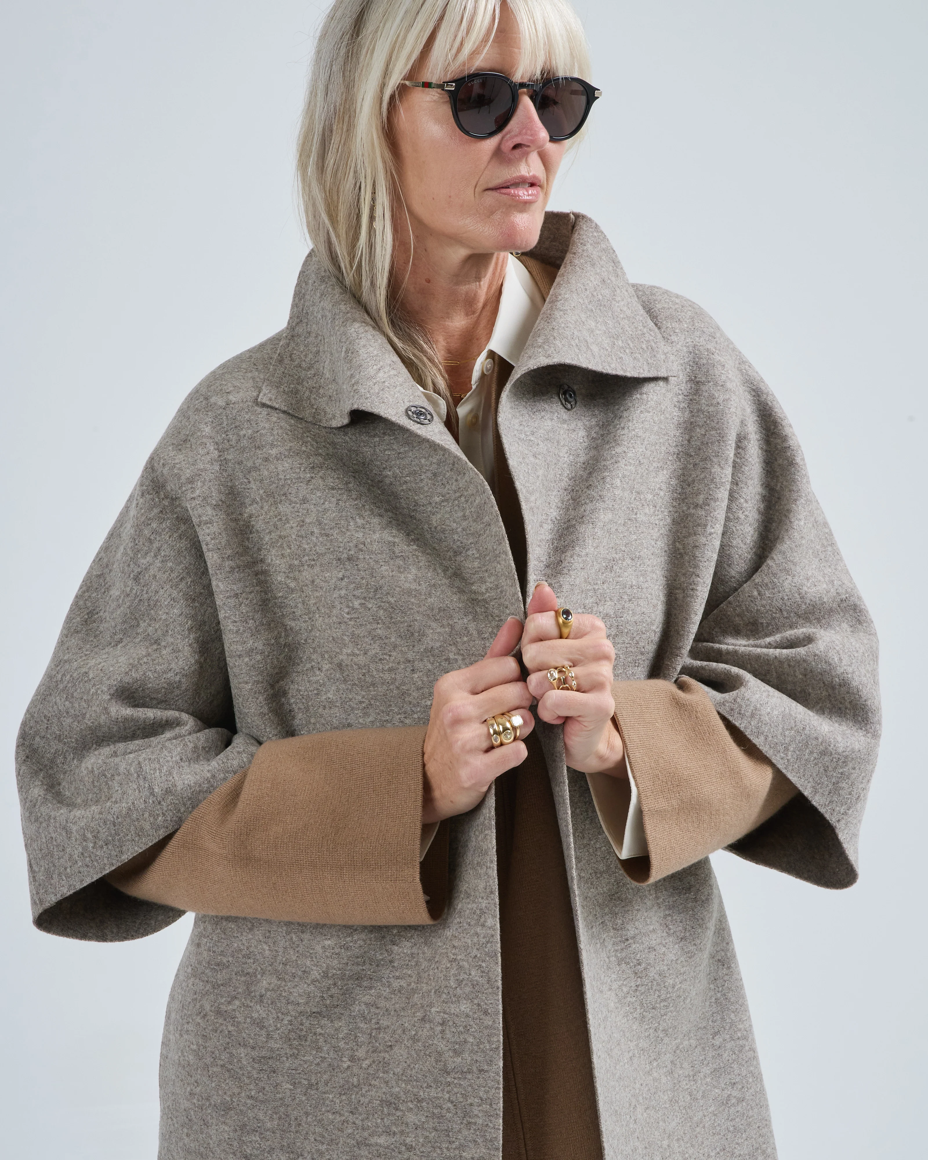 women kimono mantle pressed wool - Image 2