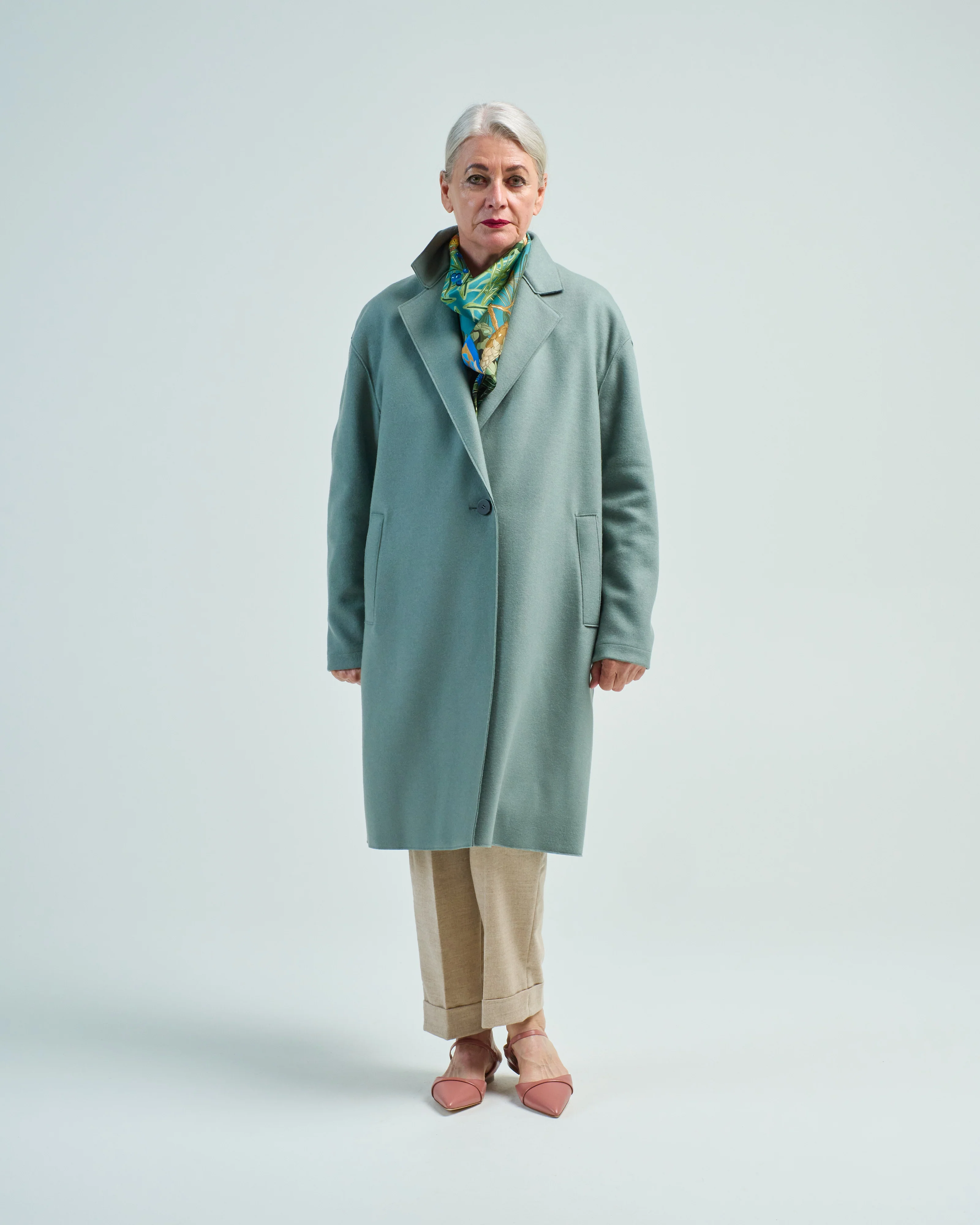 women oversized coat cashmere blend - Image 2