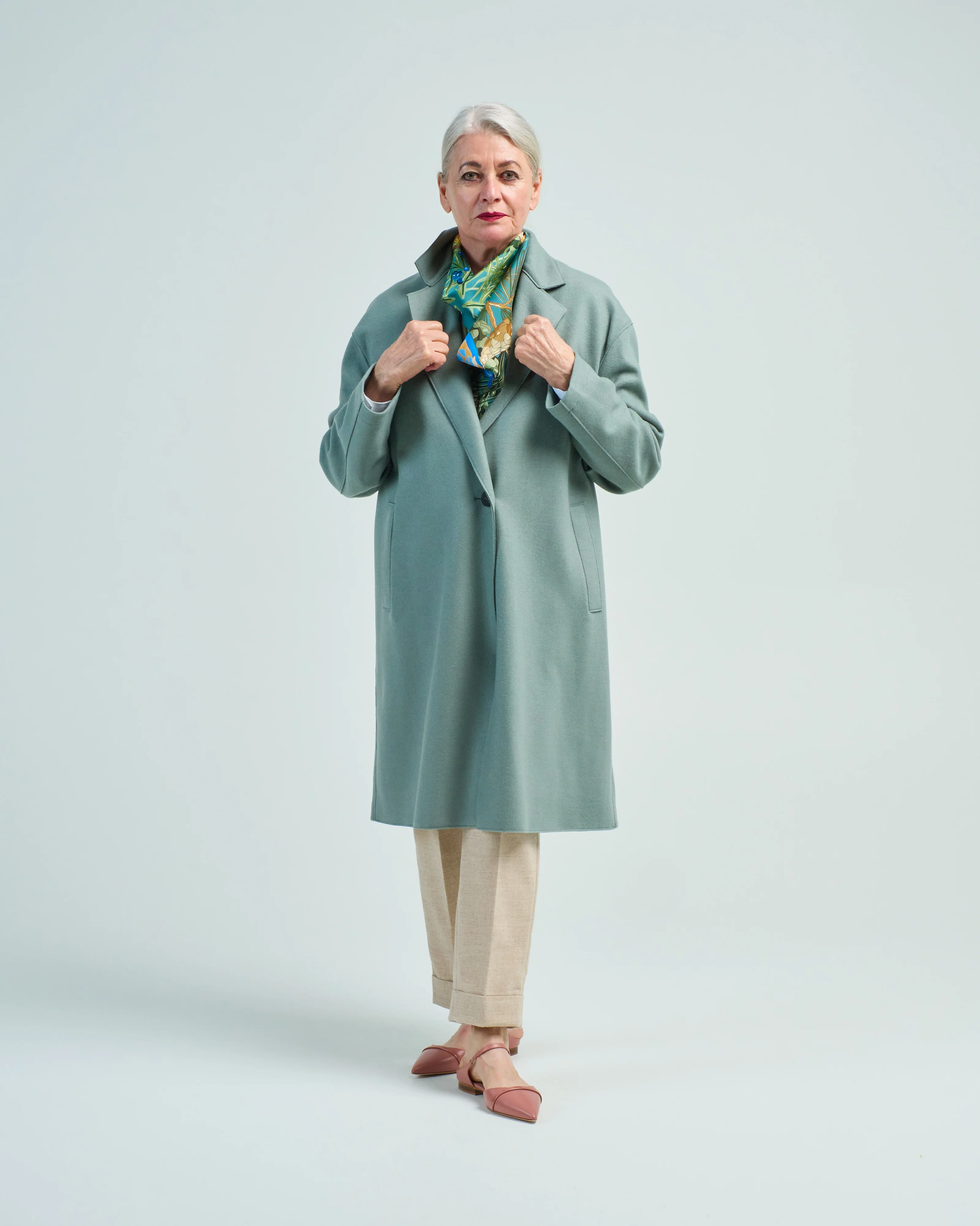 women oversized coat cashmere blend - Image 3
