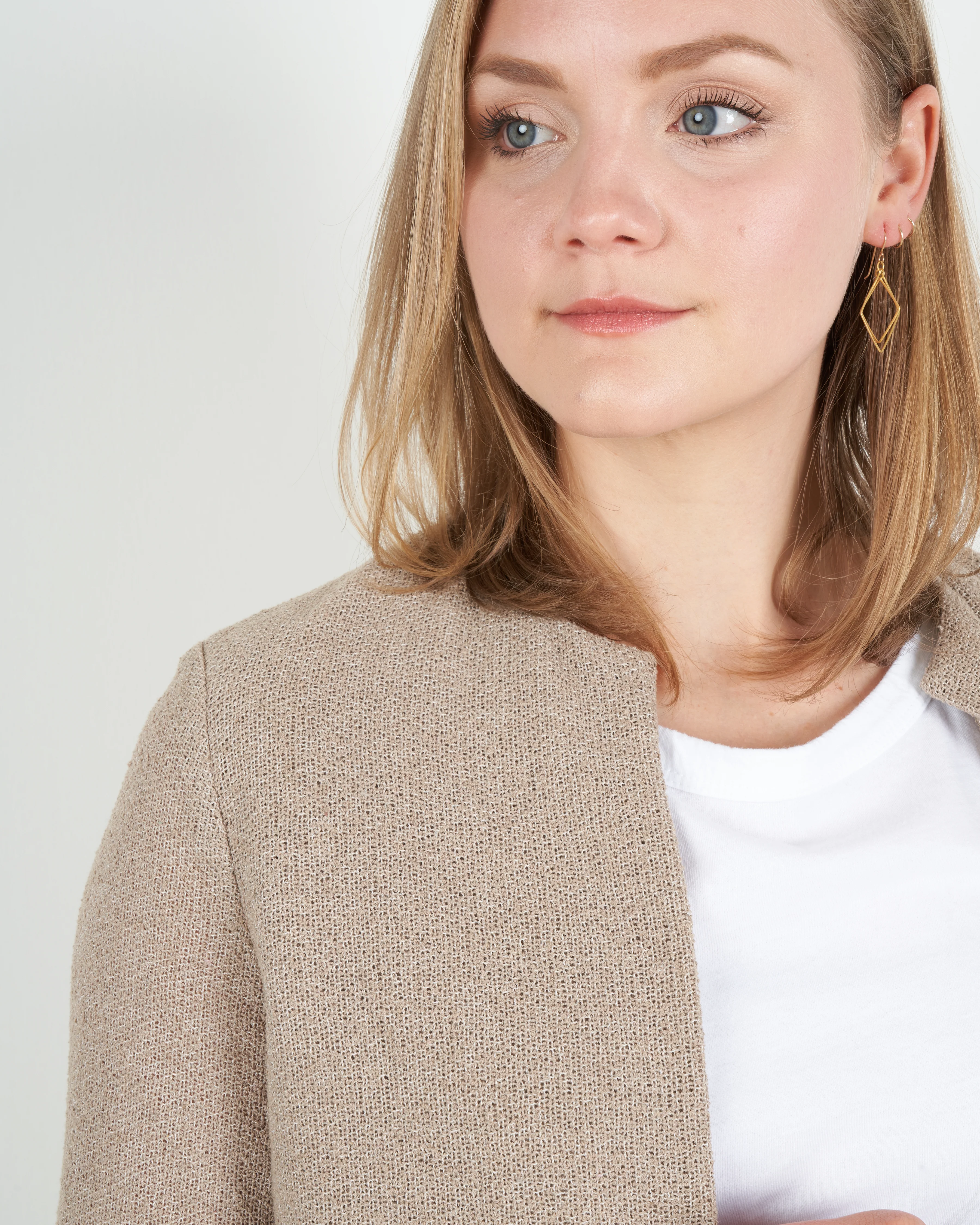 women round neck jacket frisé - hemp - Image 5