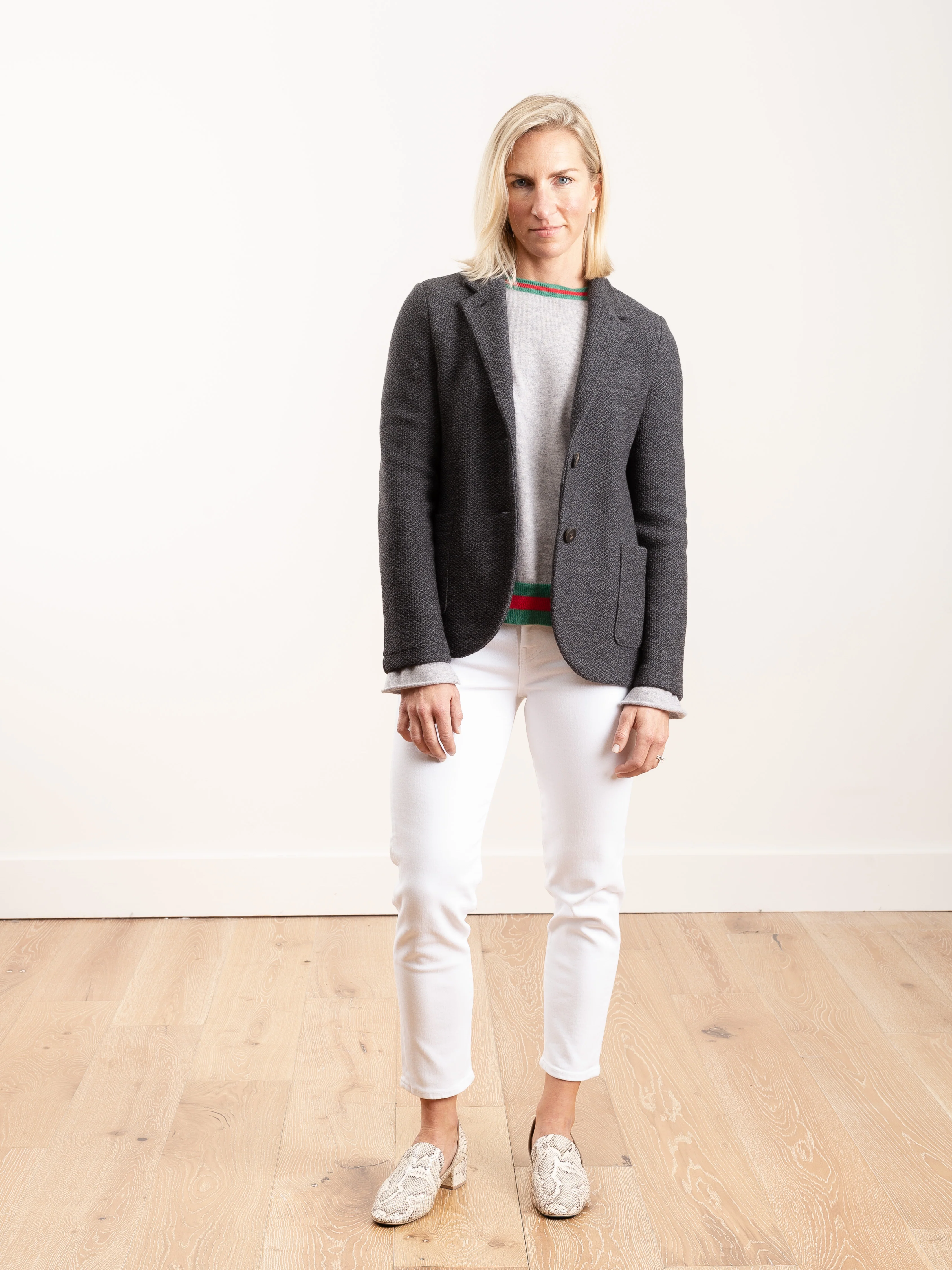 stand up collar boyfriend blazer - Image 2