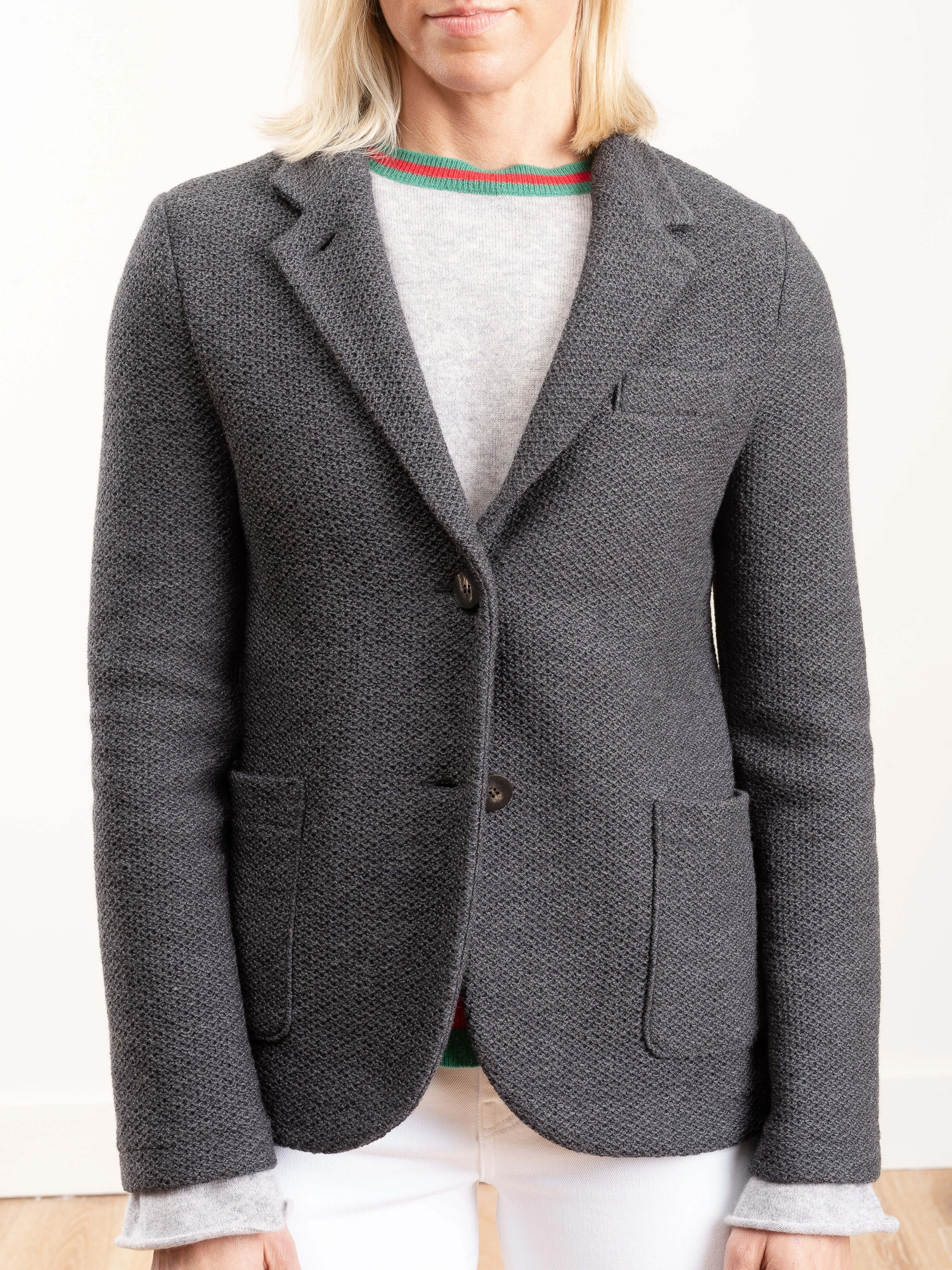 stand up collar boyfriend blazer - Image 3