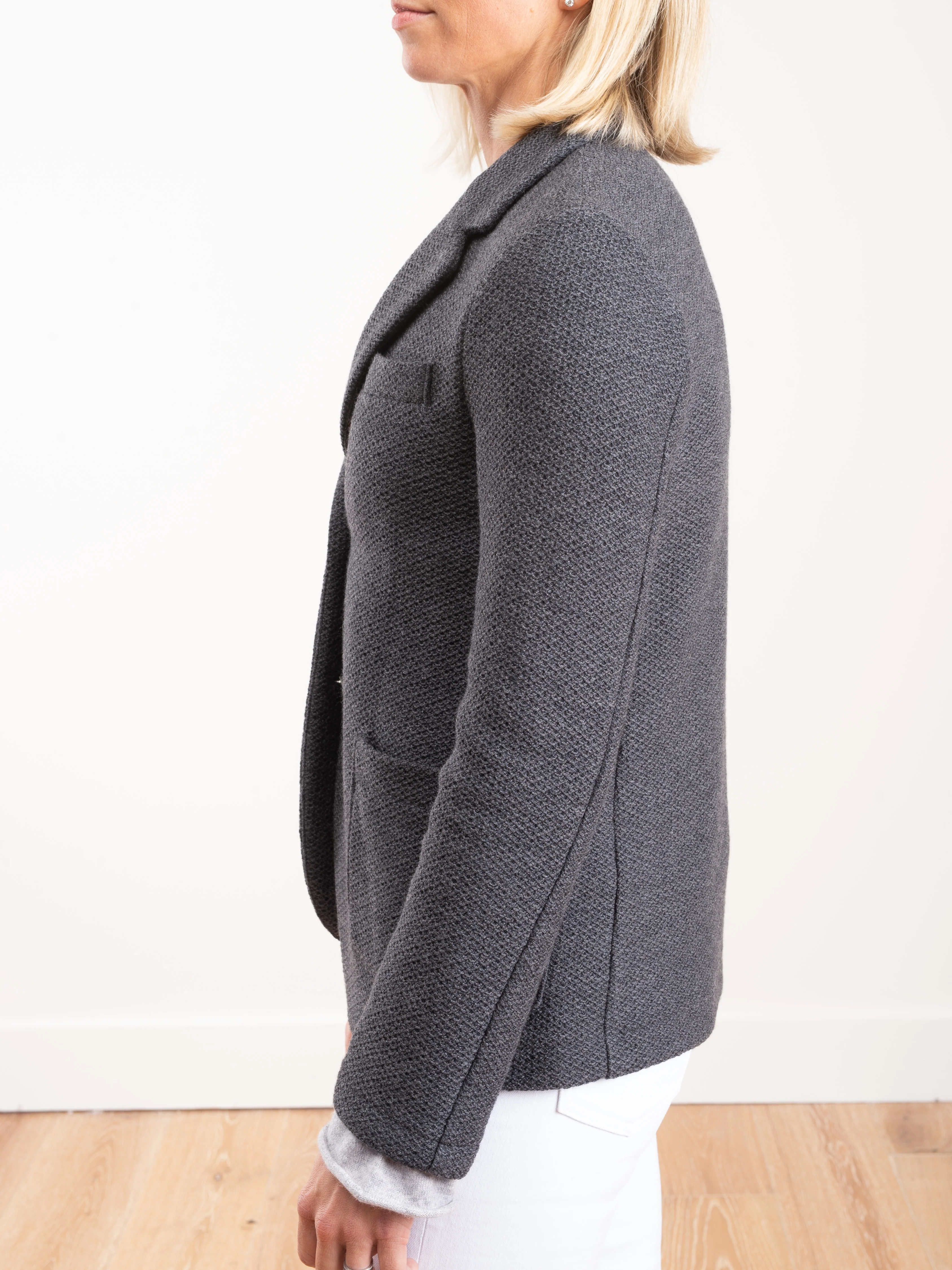 stand up collar boyfriend blazer - Image 4