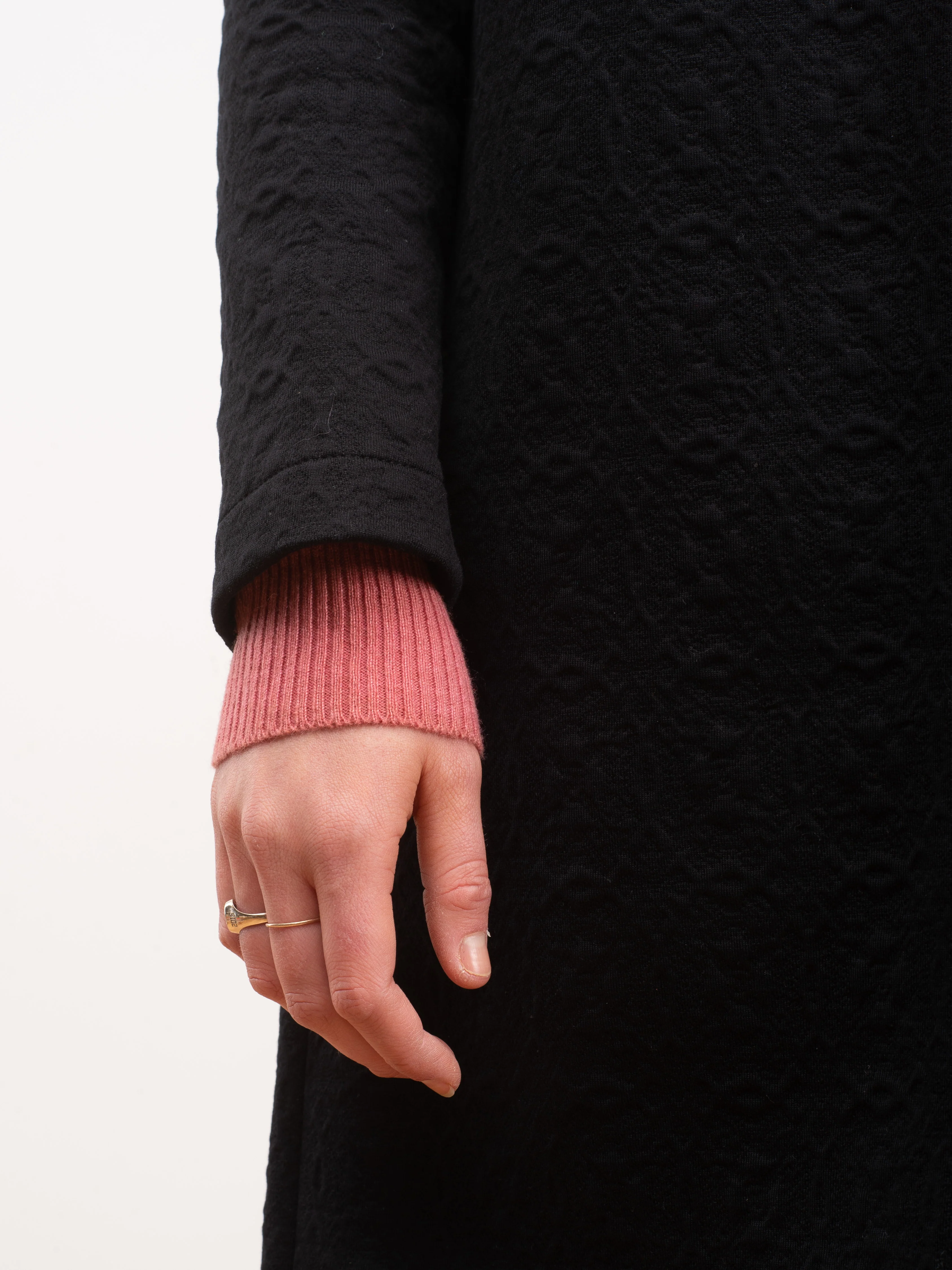 collarless coat matelassé - black - Image 5
