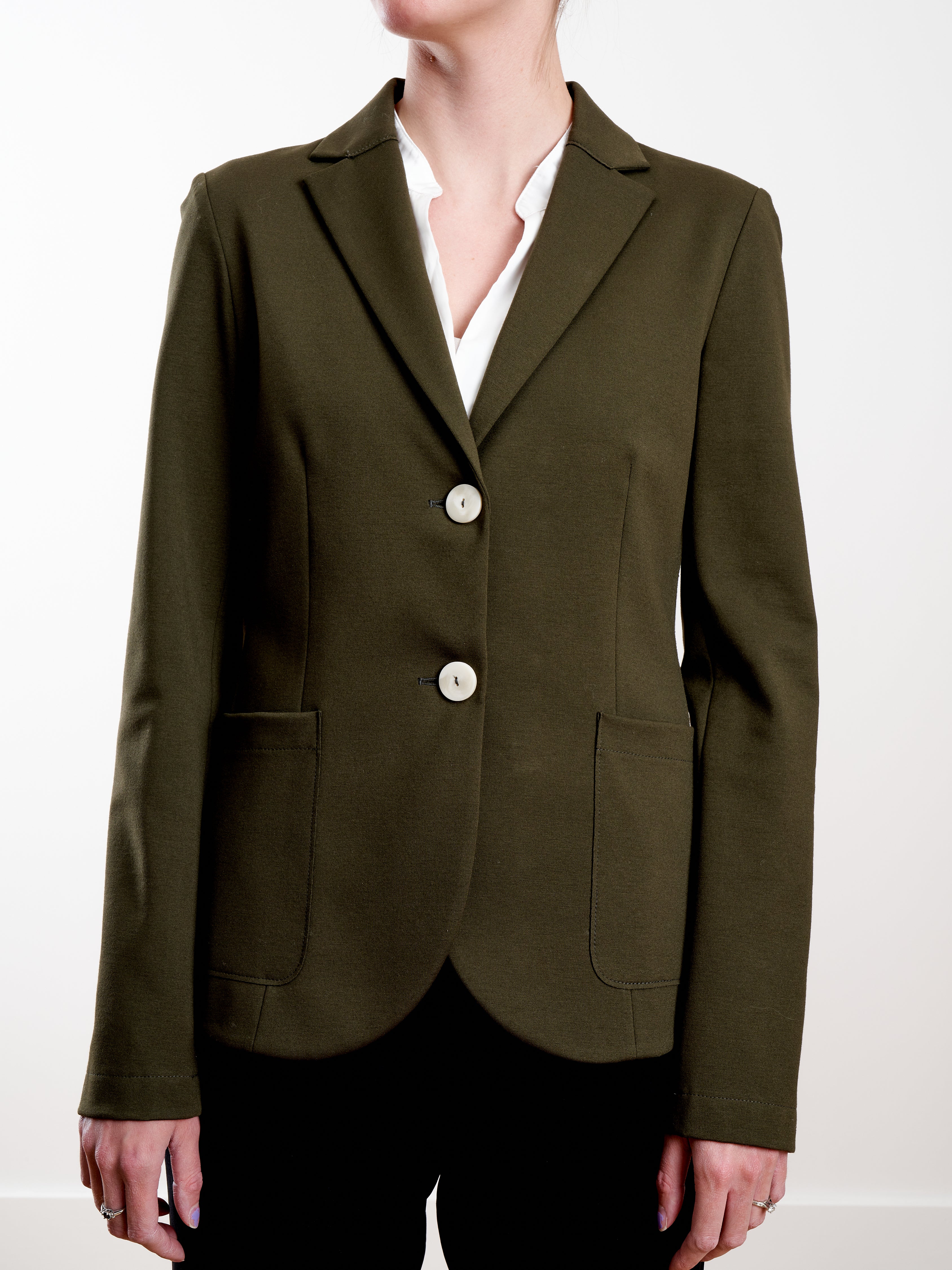 techno viscose tailored blazer - military green - Image 3