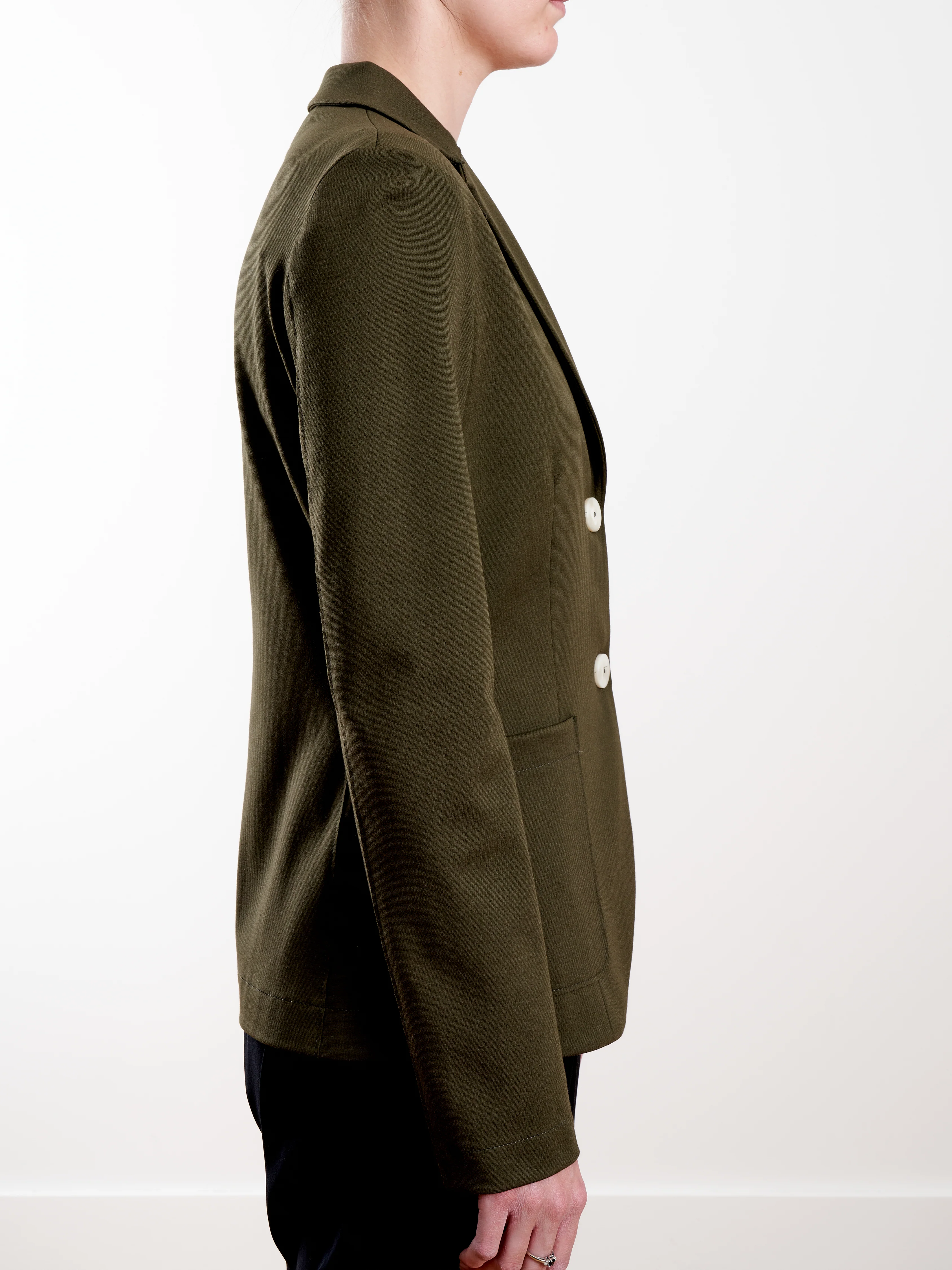 techno viscose tailored blazer - military green - Image 4