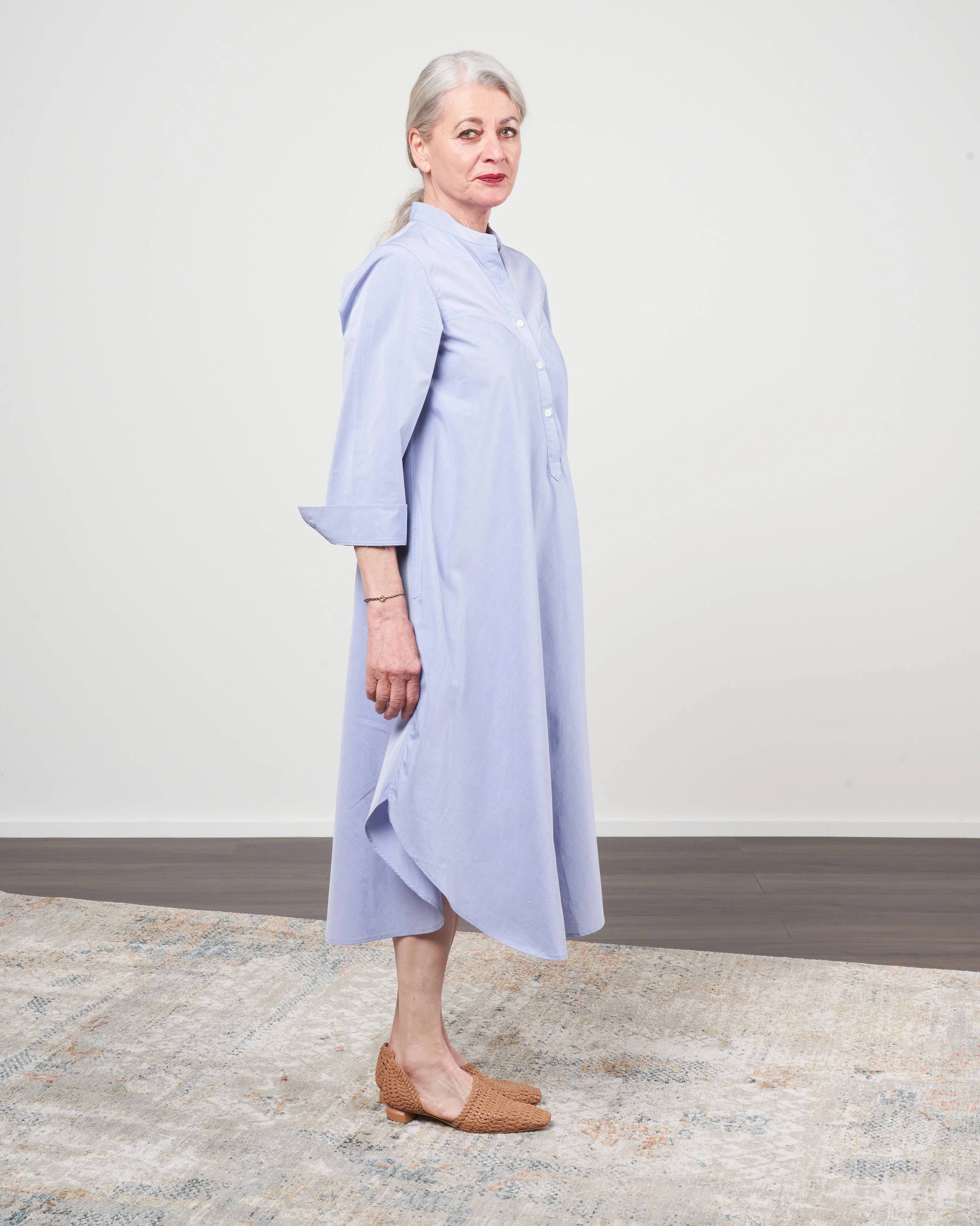 cotton tunic - blue chambray - Image 2