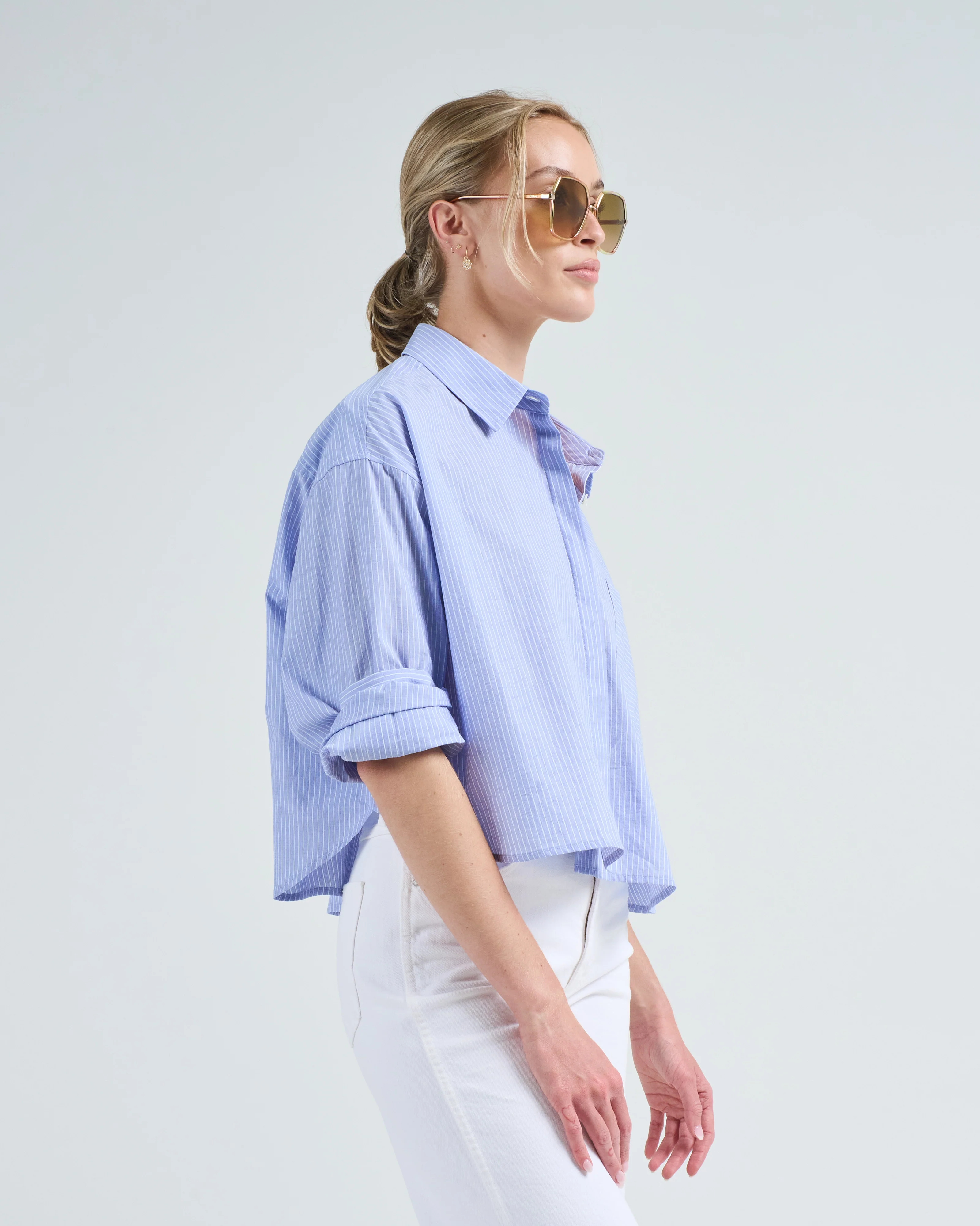 cropped boyfriend shirt - Image 3