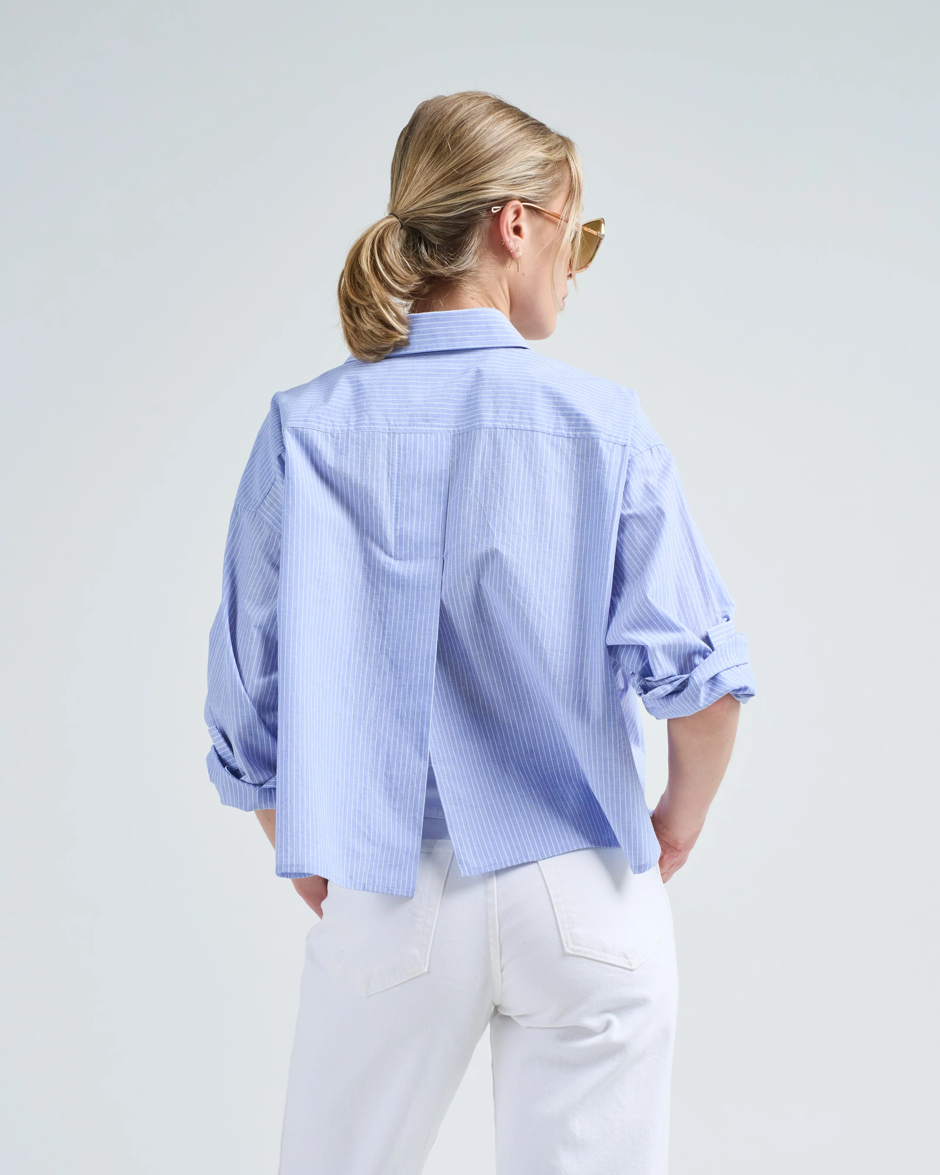 cropped boyfriend shirt - Image 4