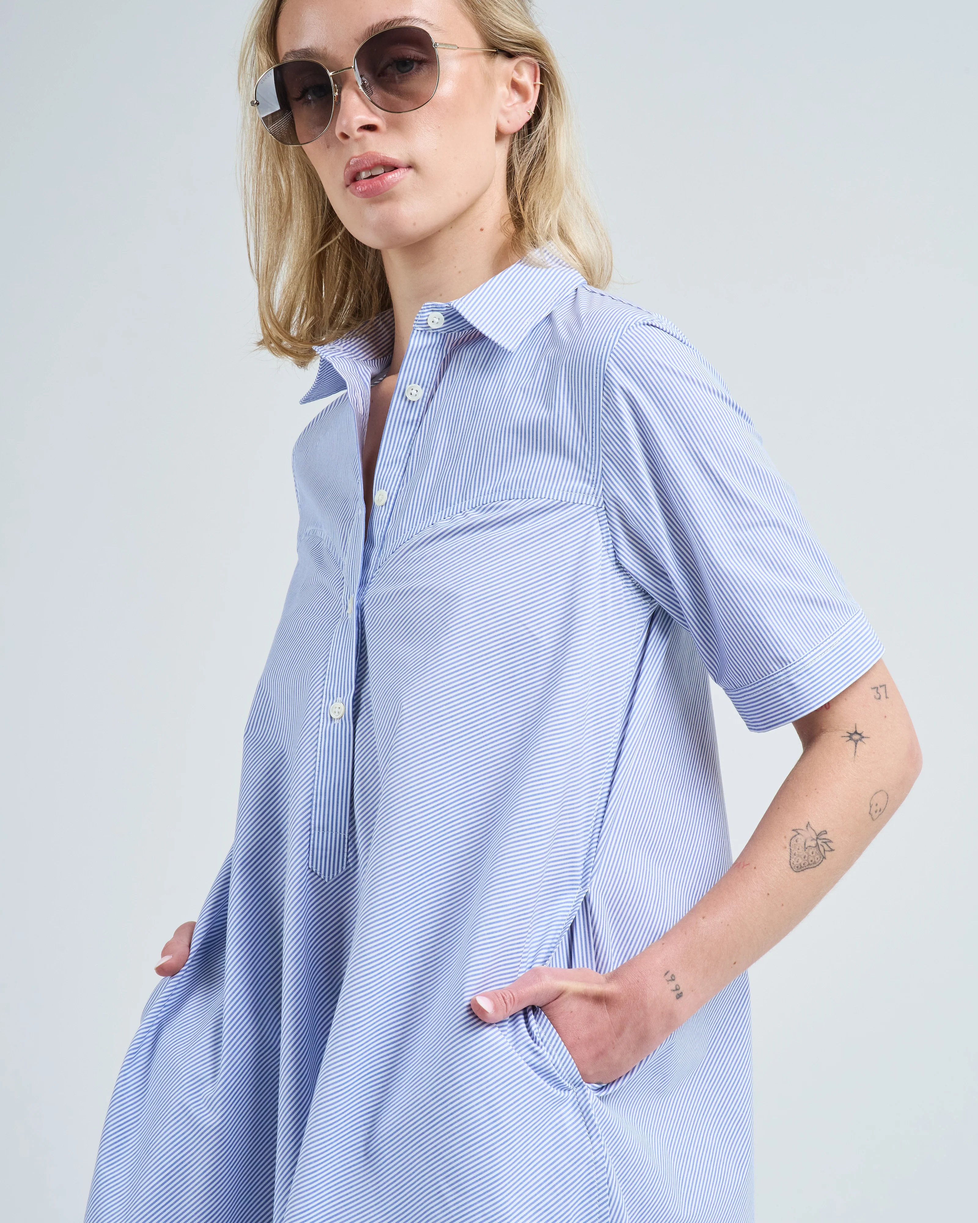 s/s bias shirt dress - Image 2