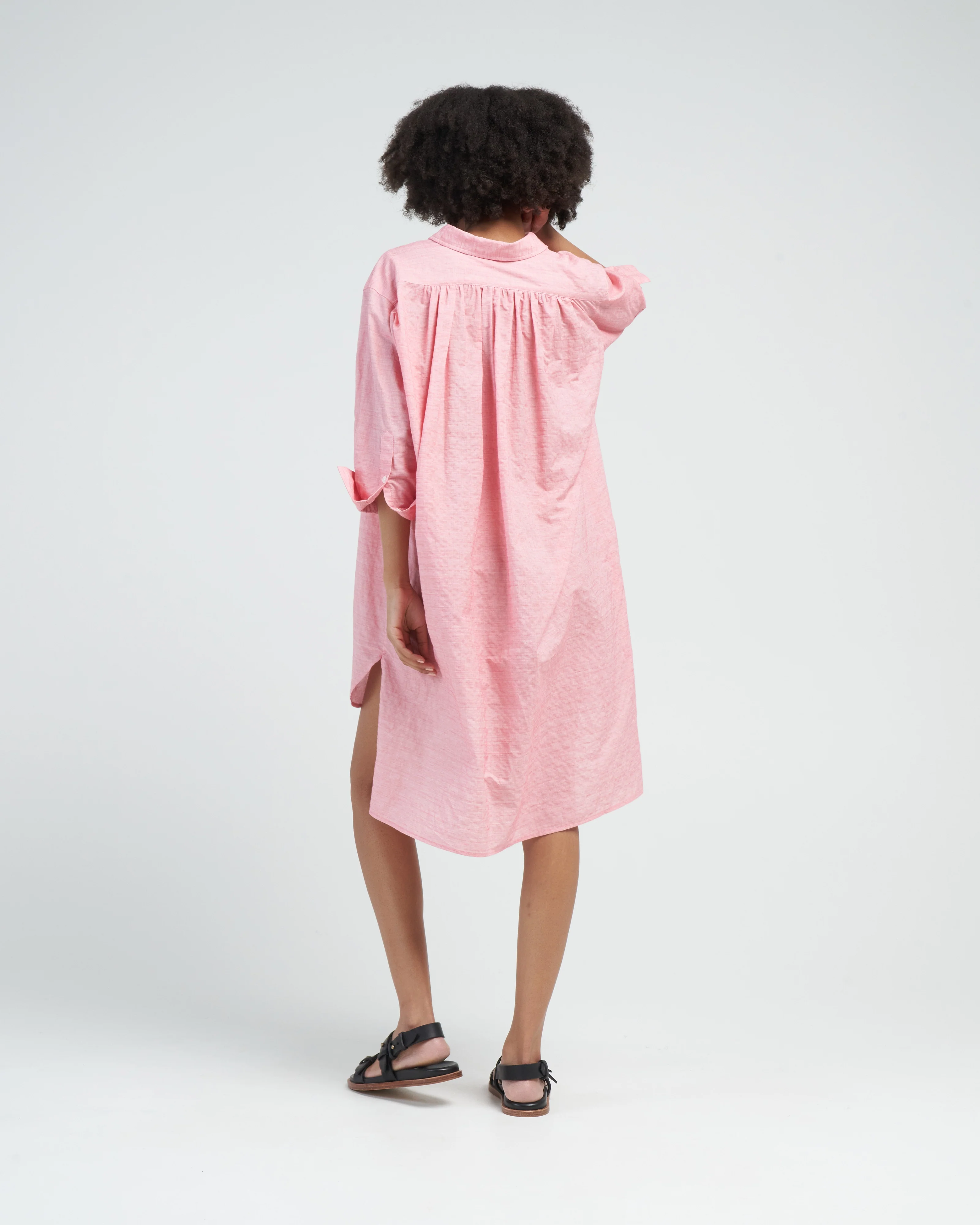 smock shirt dress - pink rose - Image 4