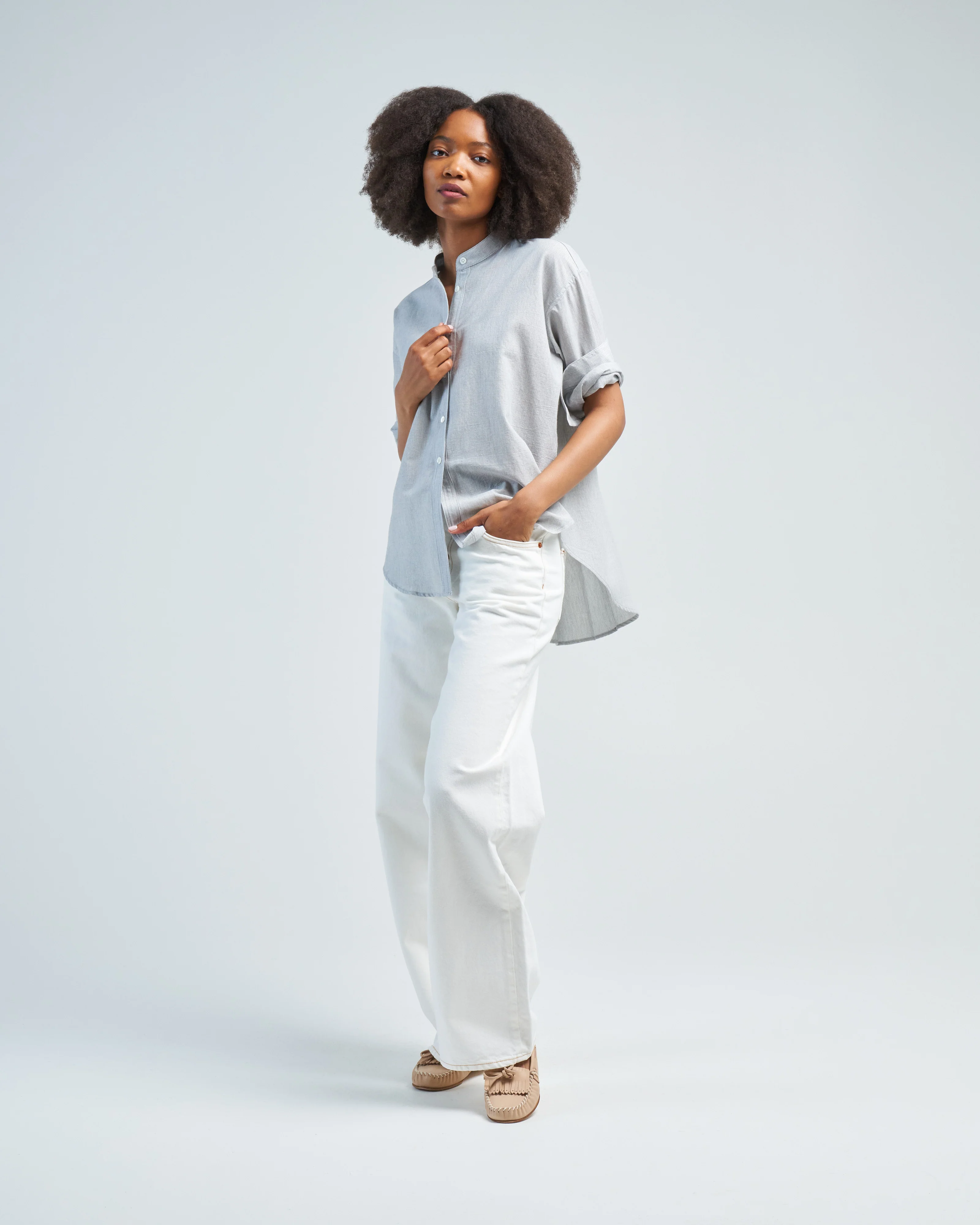 stand-collar swing shirt - Image 3