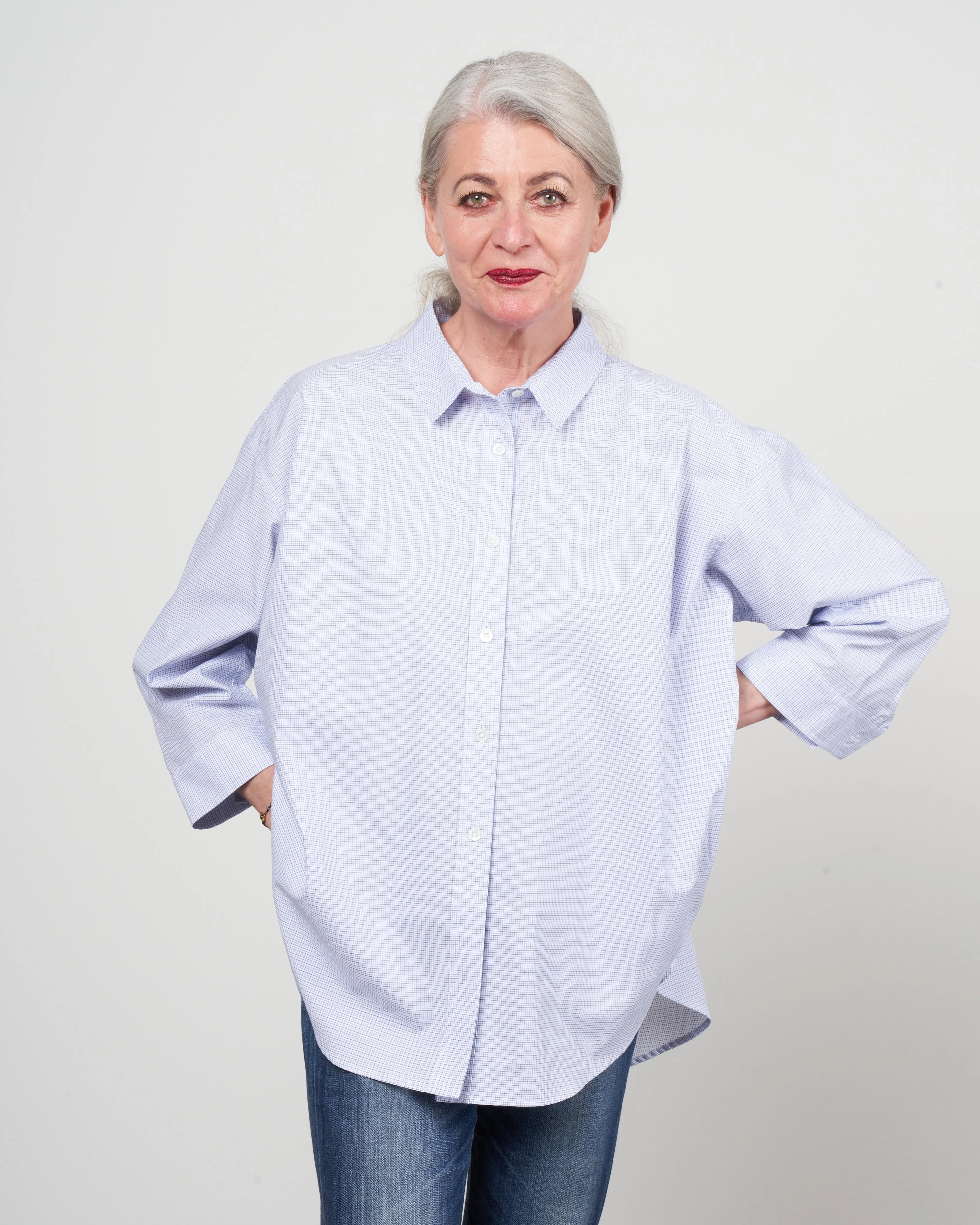 swing shirt graphic check - blue - Image 2