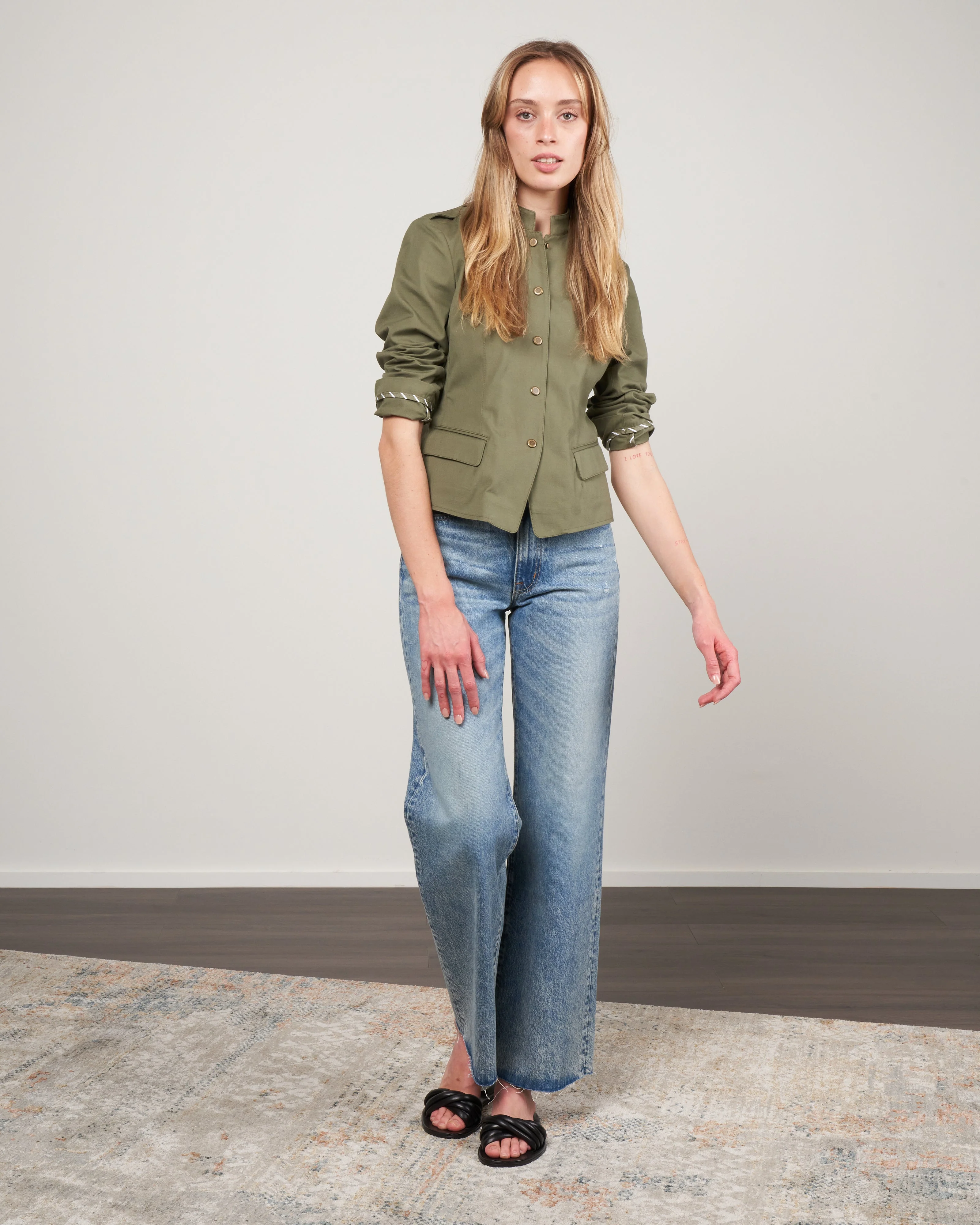 unlined army jacket - olive - Image 2
