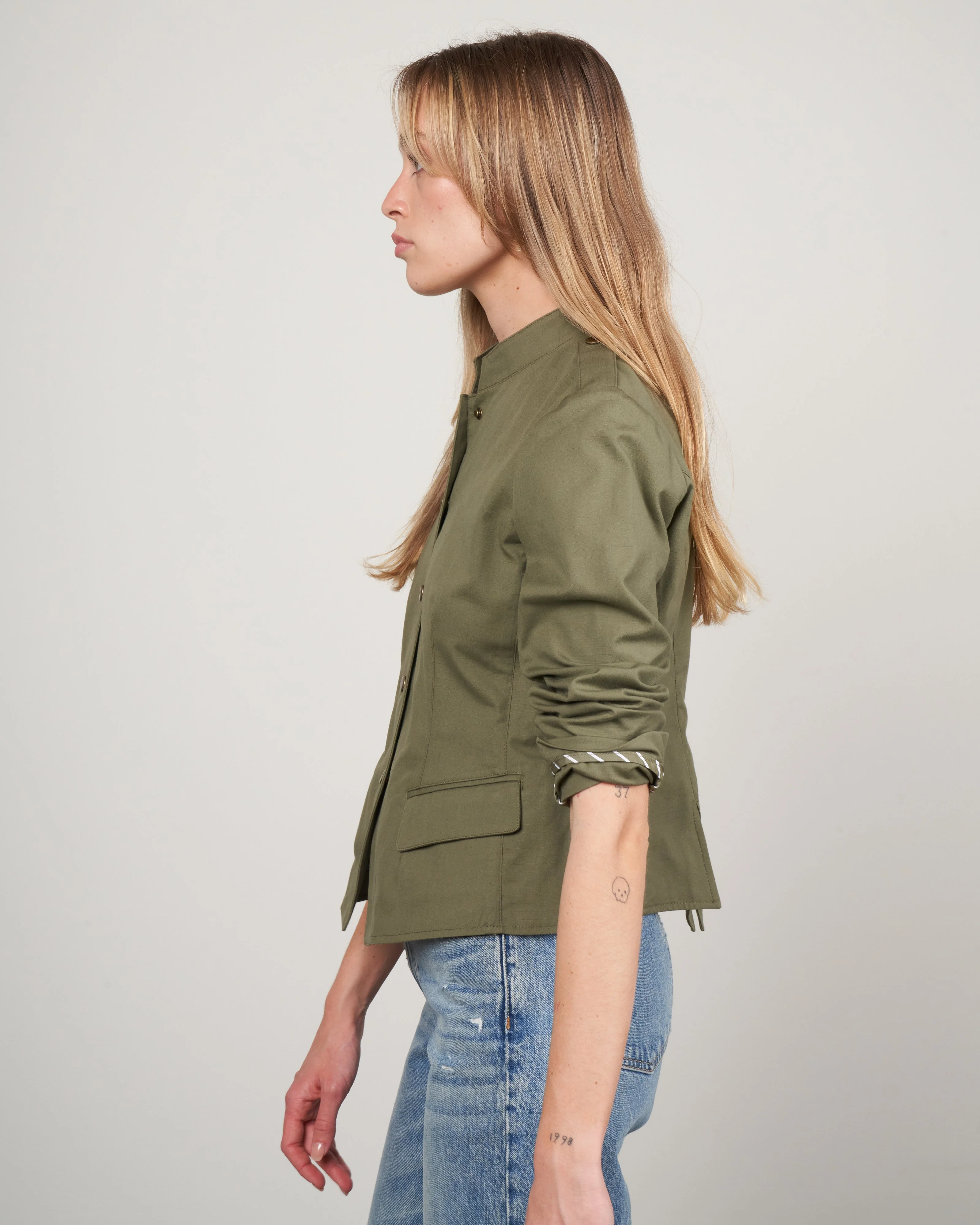 unlined army jacket - olive - Image 3