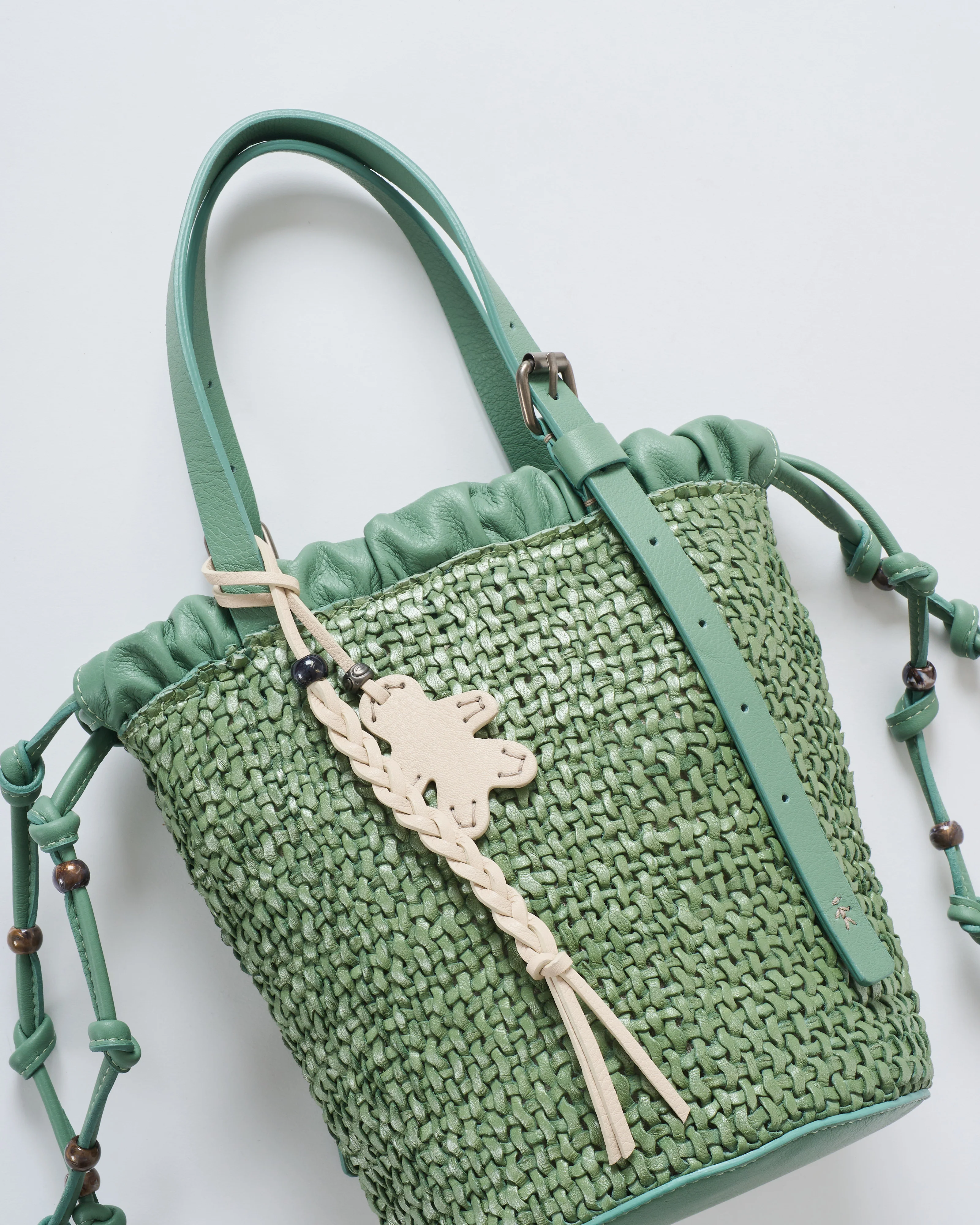 small woven bucket bag - Image 4