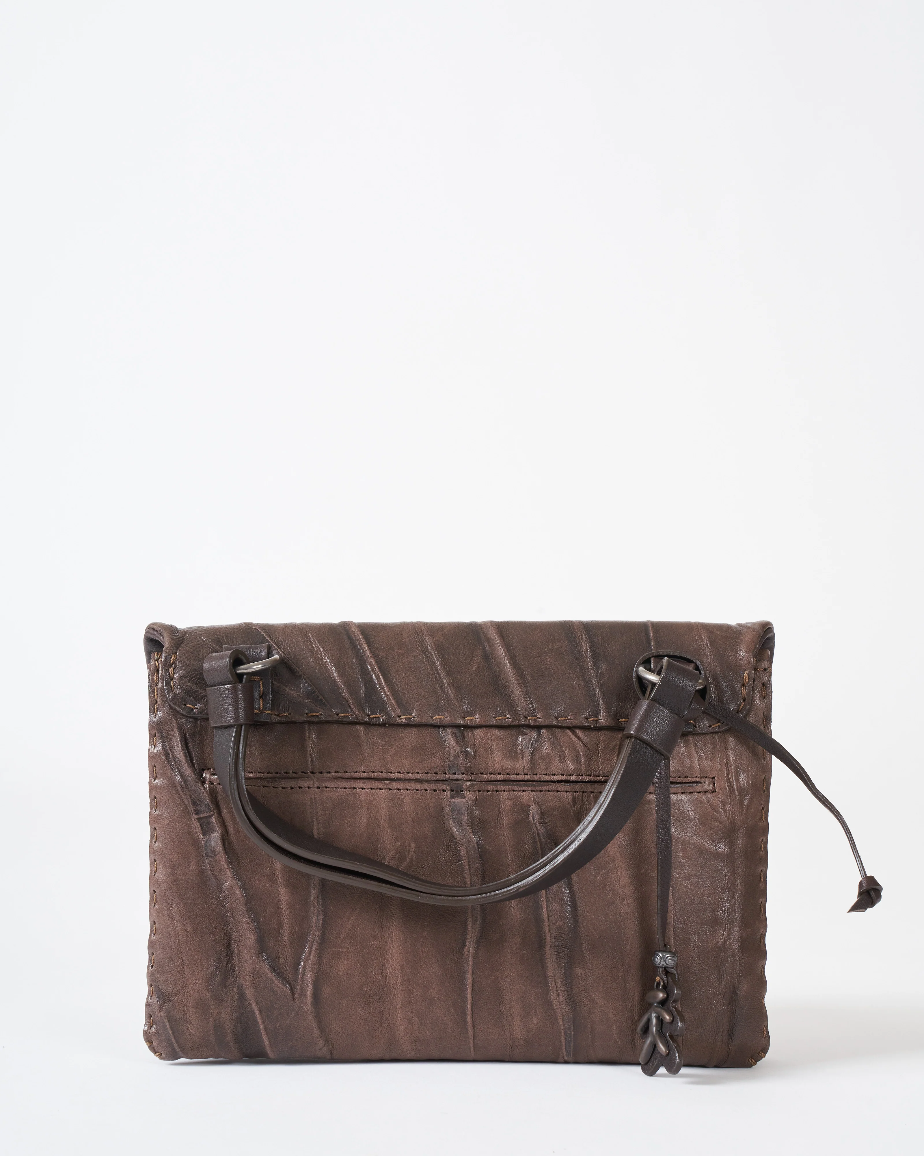 top handle/crossbody - plissettato castagno - Image 2