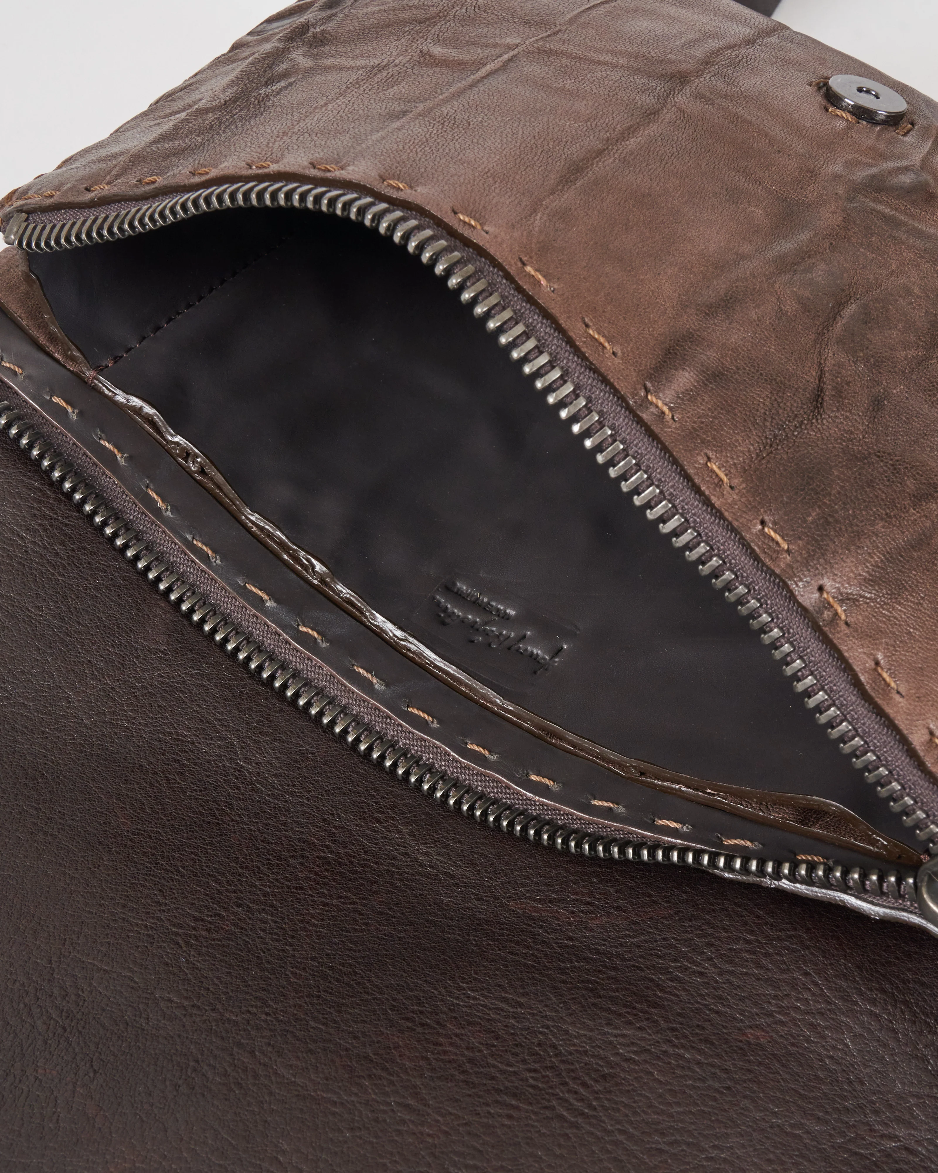 top handle/crossbody - plissettato castagno - Image 5