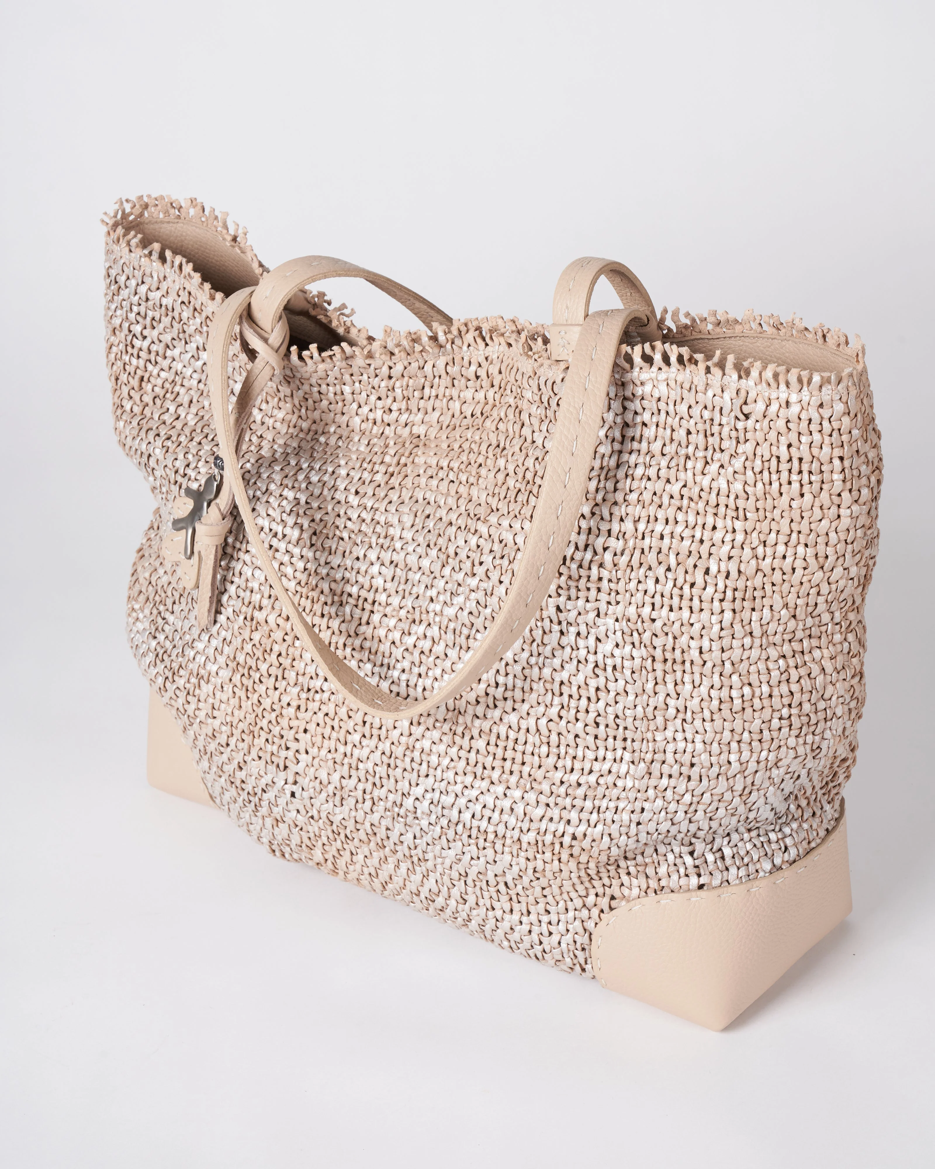 tote woven handmade - intreccio beige - Image 4
