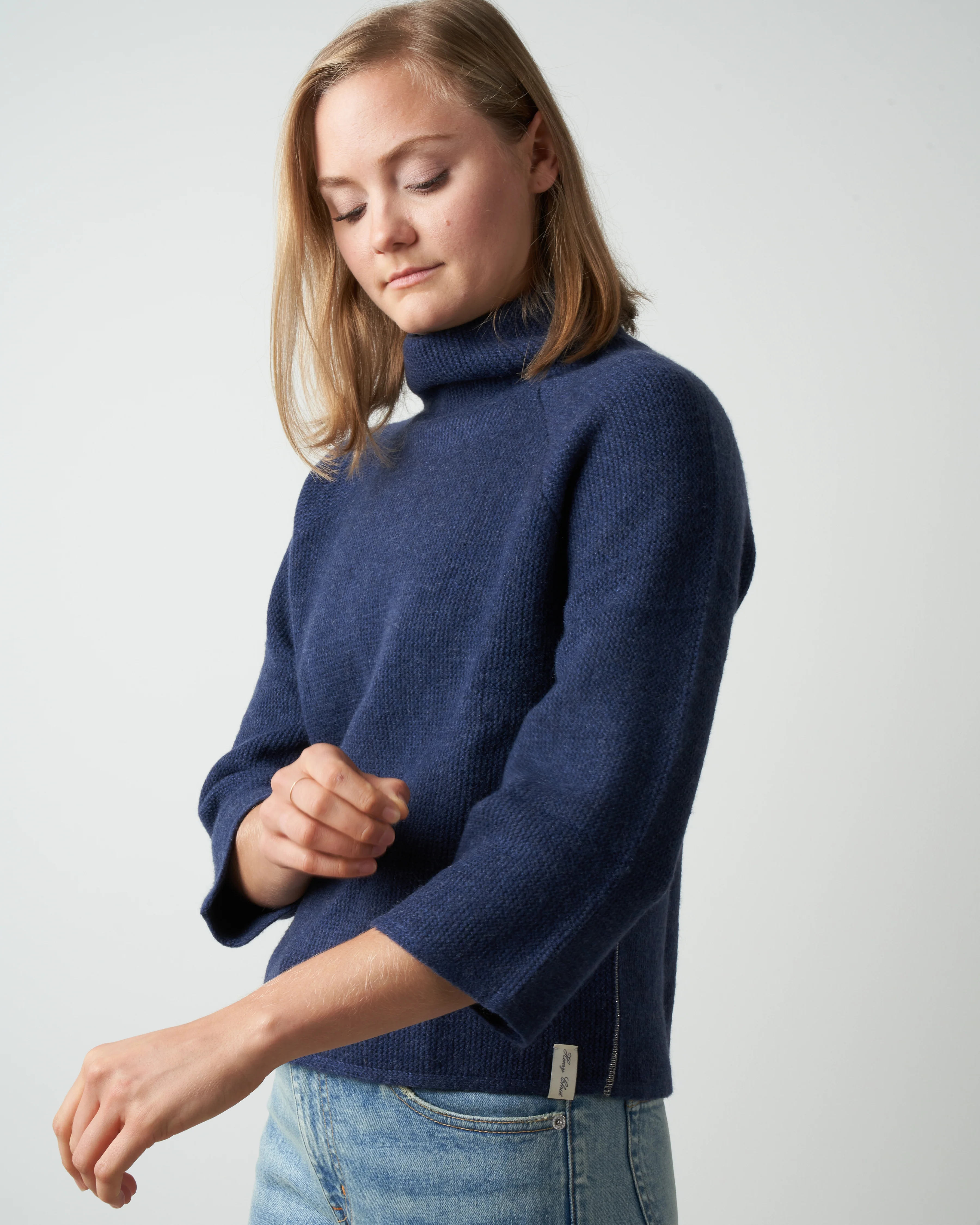 jersey seed stitch funnel - indigo - Image 2