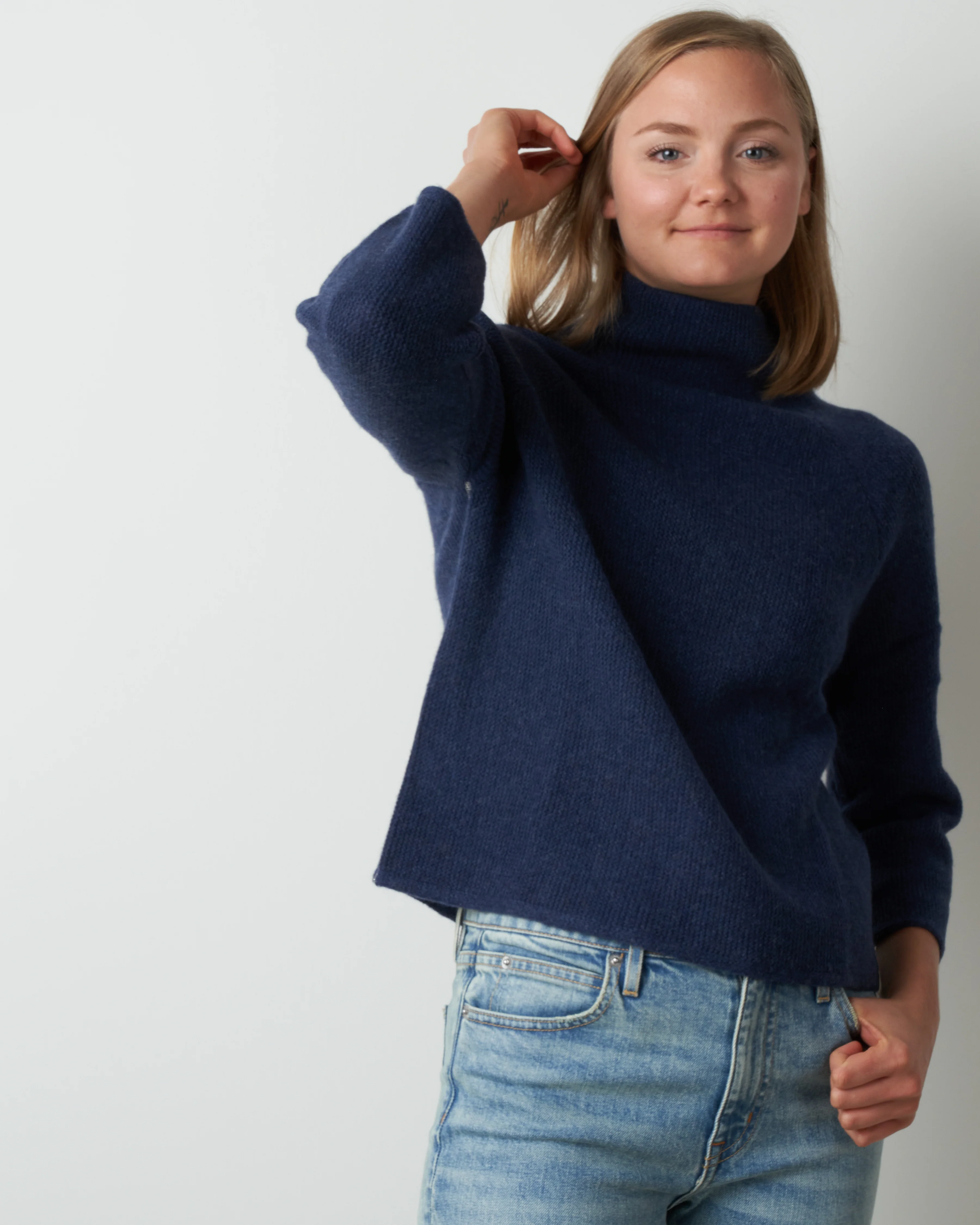 jersey seed stitch funnel - indigo - Image 3